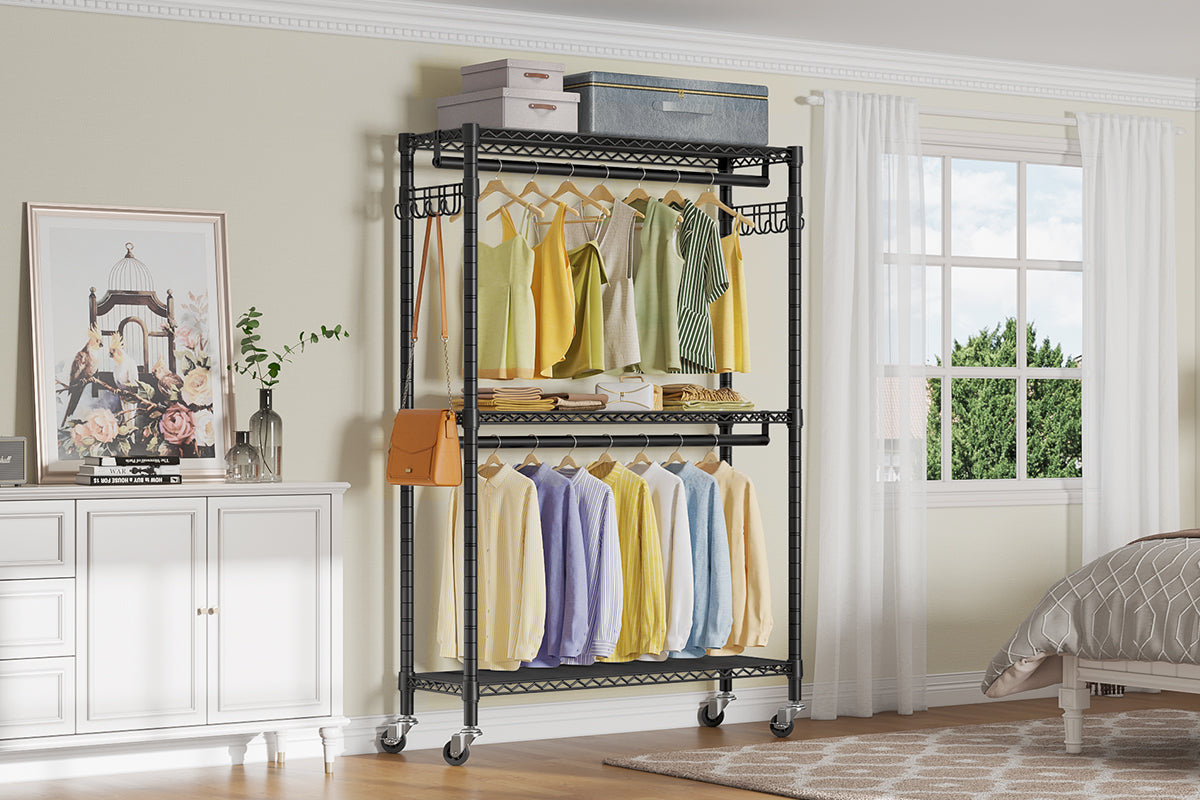 VIPEK R2 Plus Rolling Clothing Rack: Portable, Functional, and Stylish Storage Solution