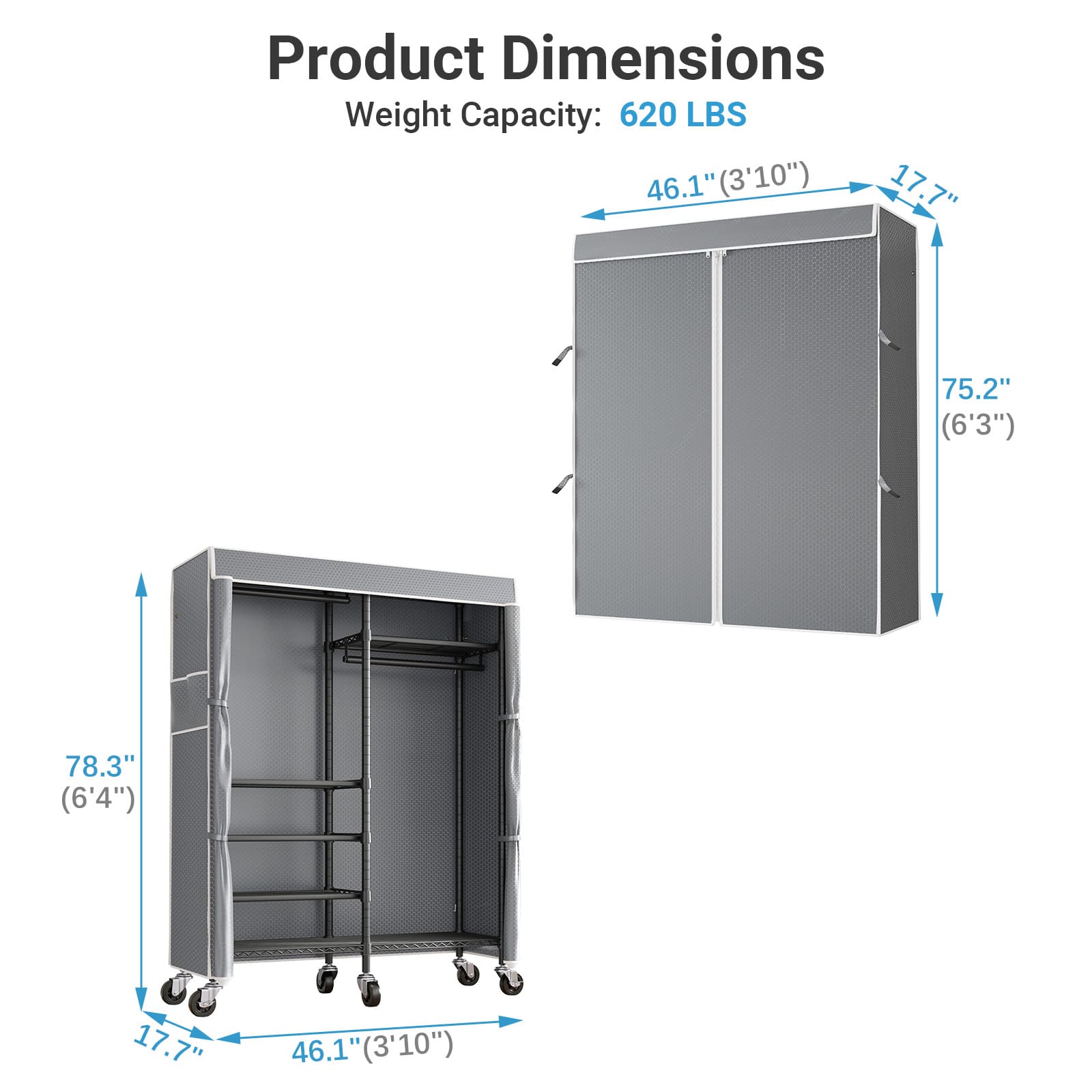 VIPEK R4 Rolling Clothes Rack