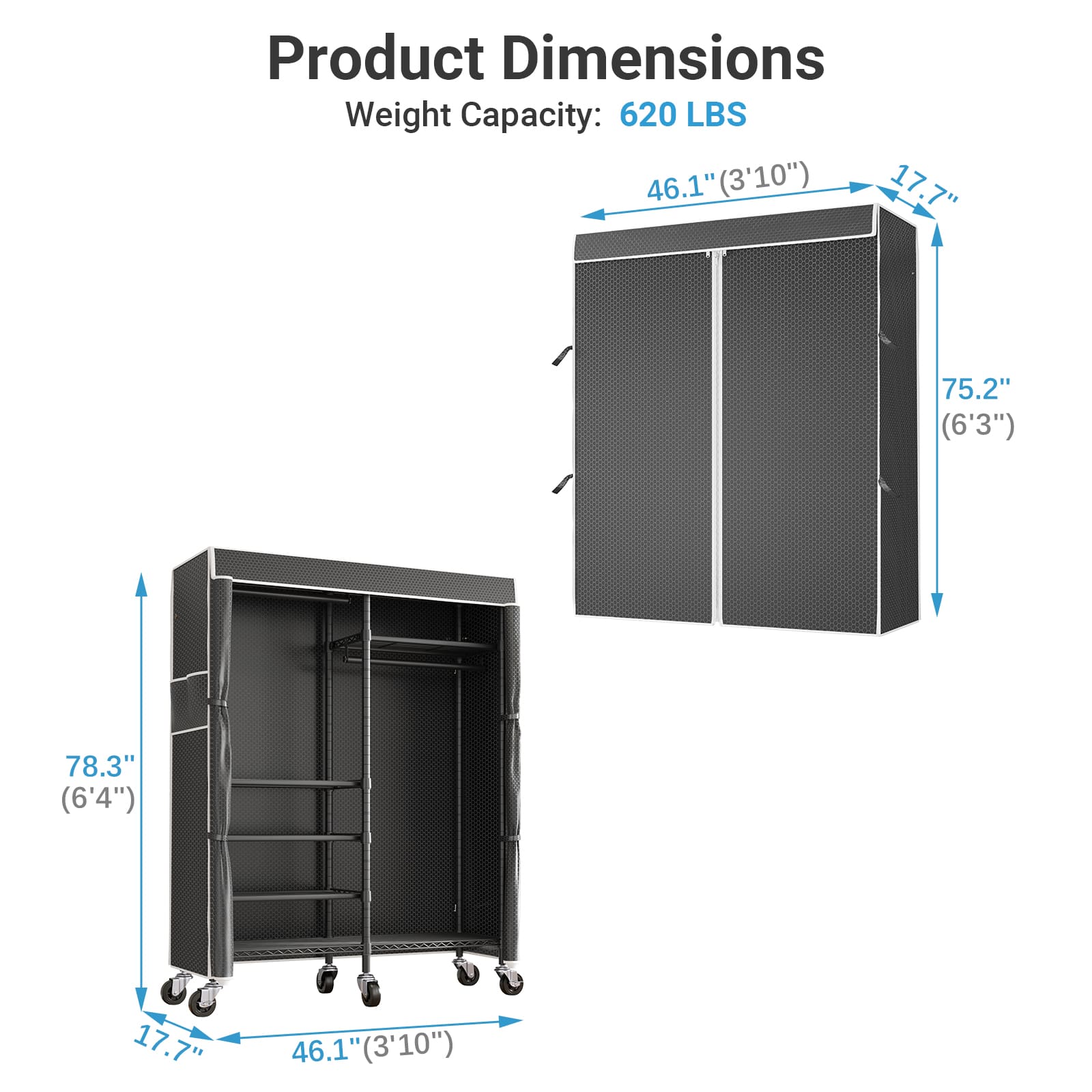 VIPEK R4 Rolling Clothes Rack