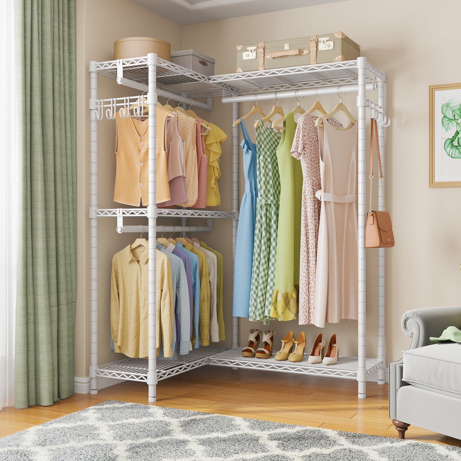Heavy Duty Clothes Rack Home Depot SKYSHALO Heavy Duty Clothes