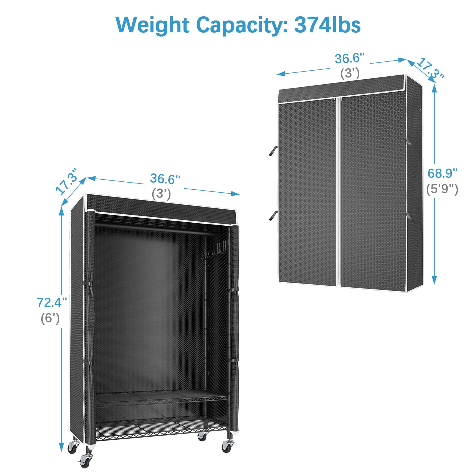VIPEK R3C Rolling Clothes Rack