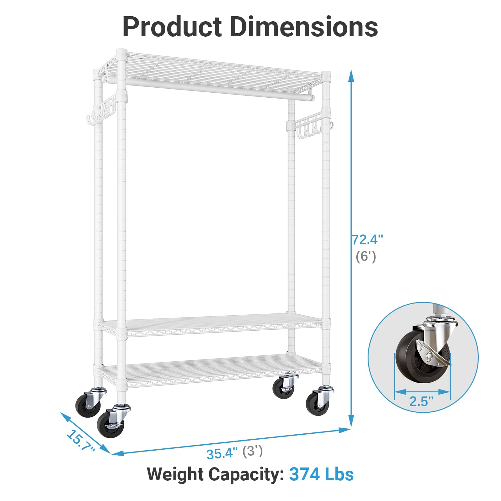 VIPEK R3 Rolling Clothes Rack
