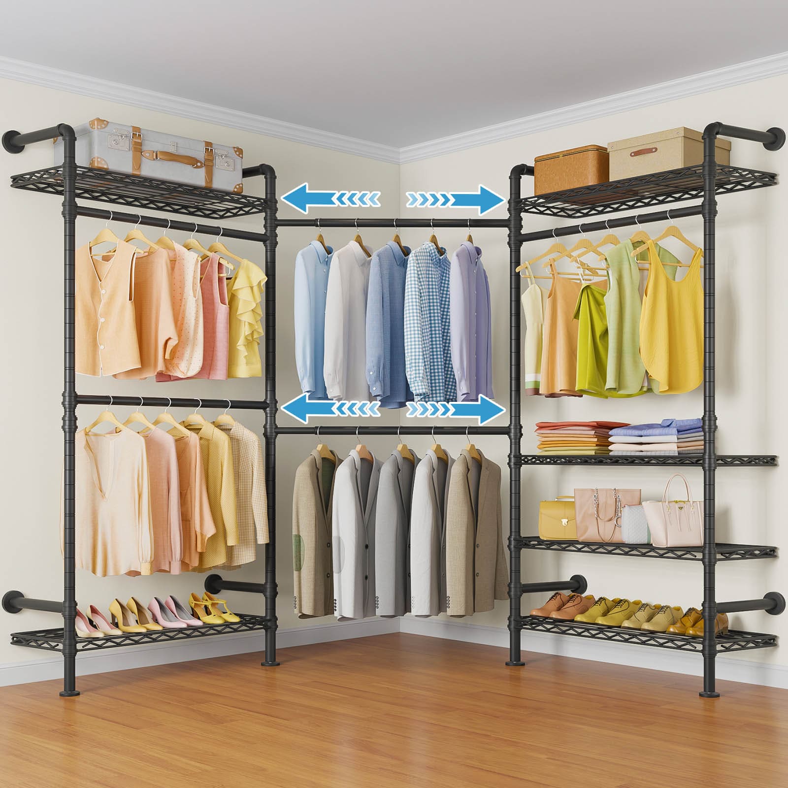 Timate L3 Wall Mounted Expandable Clothes Rack