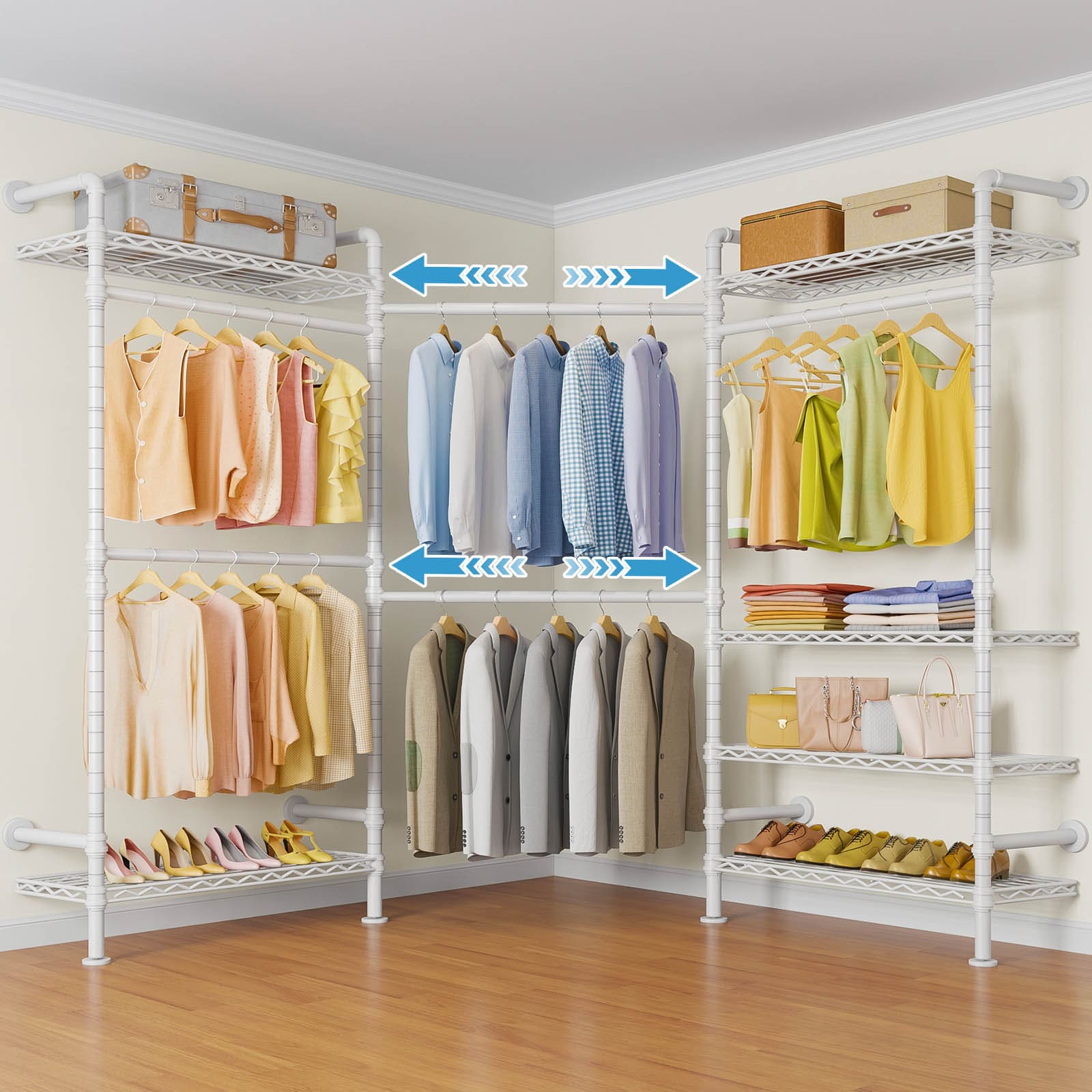 Timate L3 Wall Mounted Expandable Clothes Rack