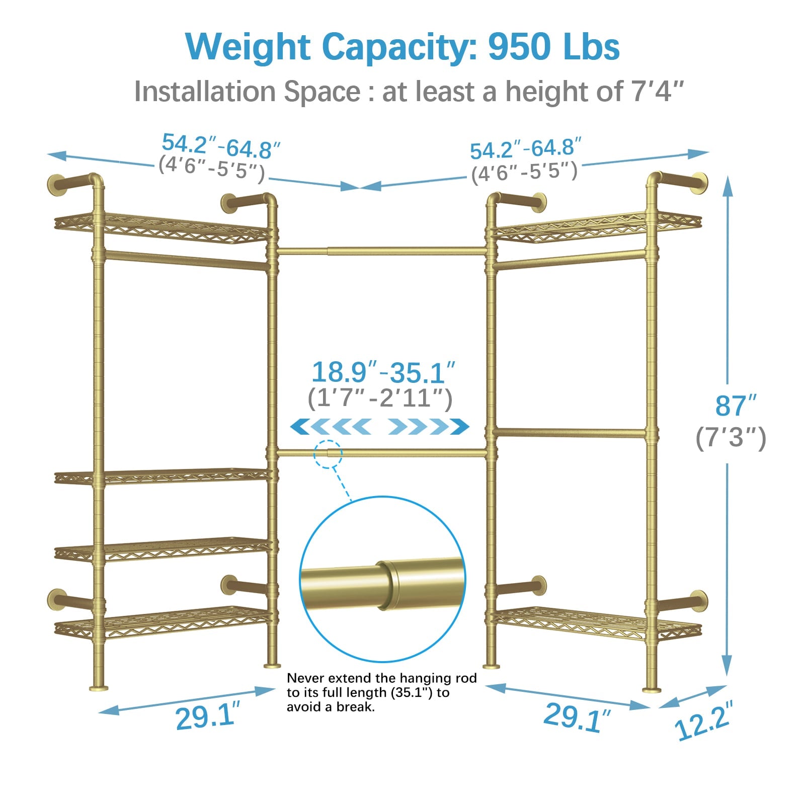 Timate L3 Wall Mounted Expandable Clothes Rack