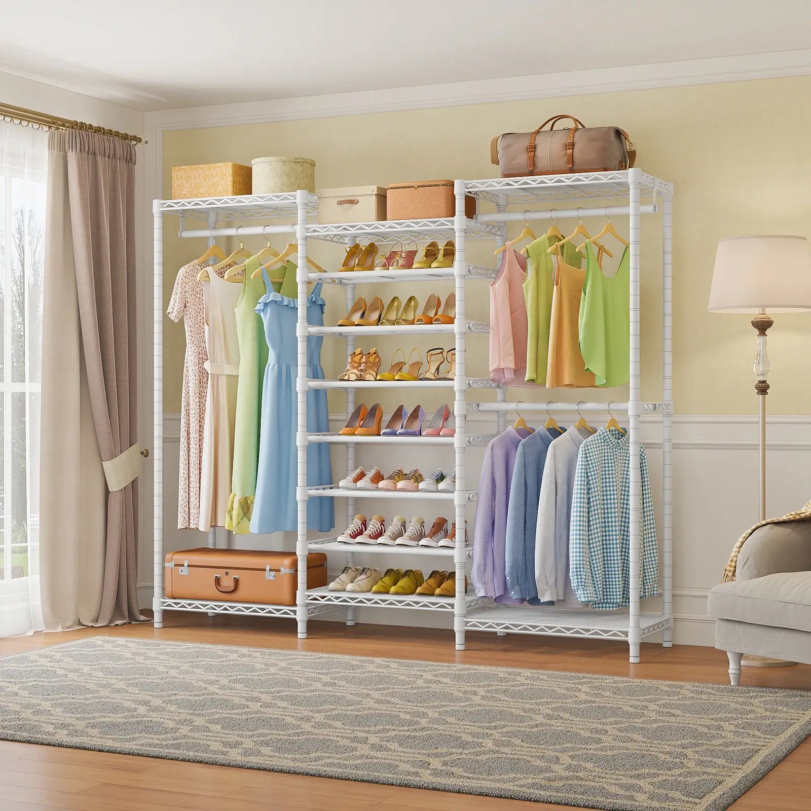 VIPEK S3 Clothes Rack with Shoe Storage, White