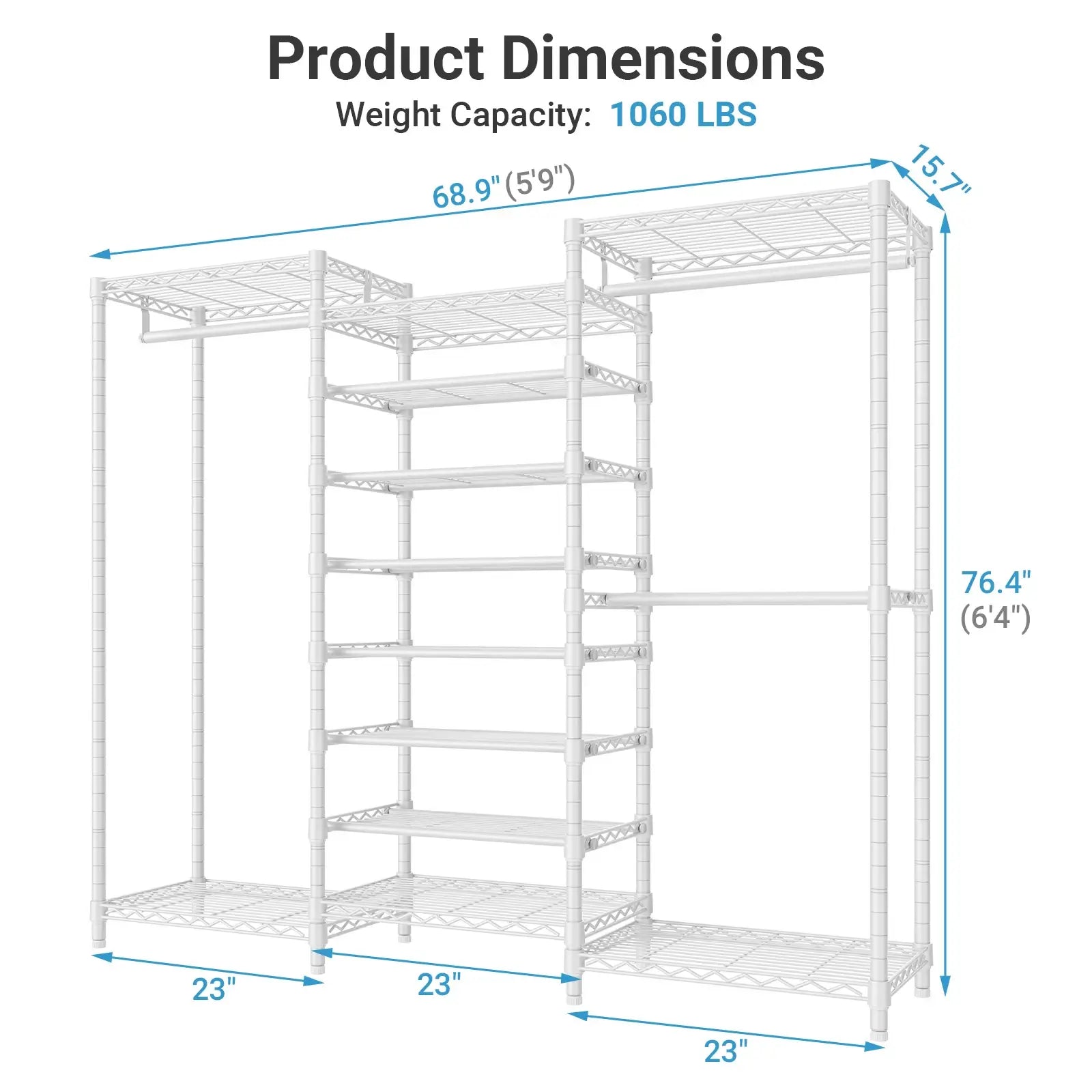 VIPEK S3 Clothes Rack with Shoe Storage, White