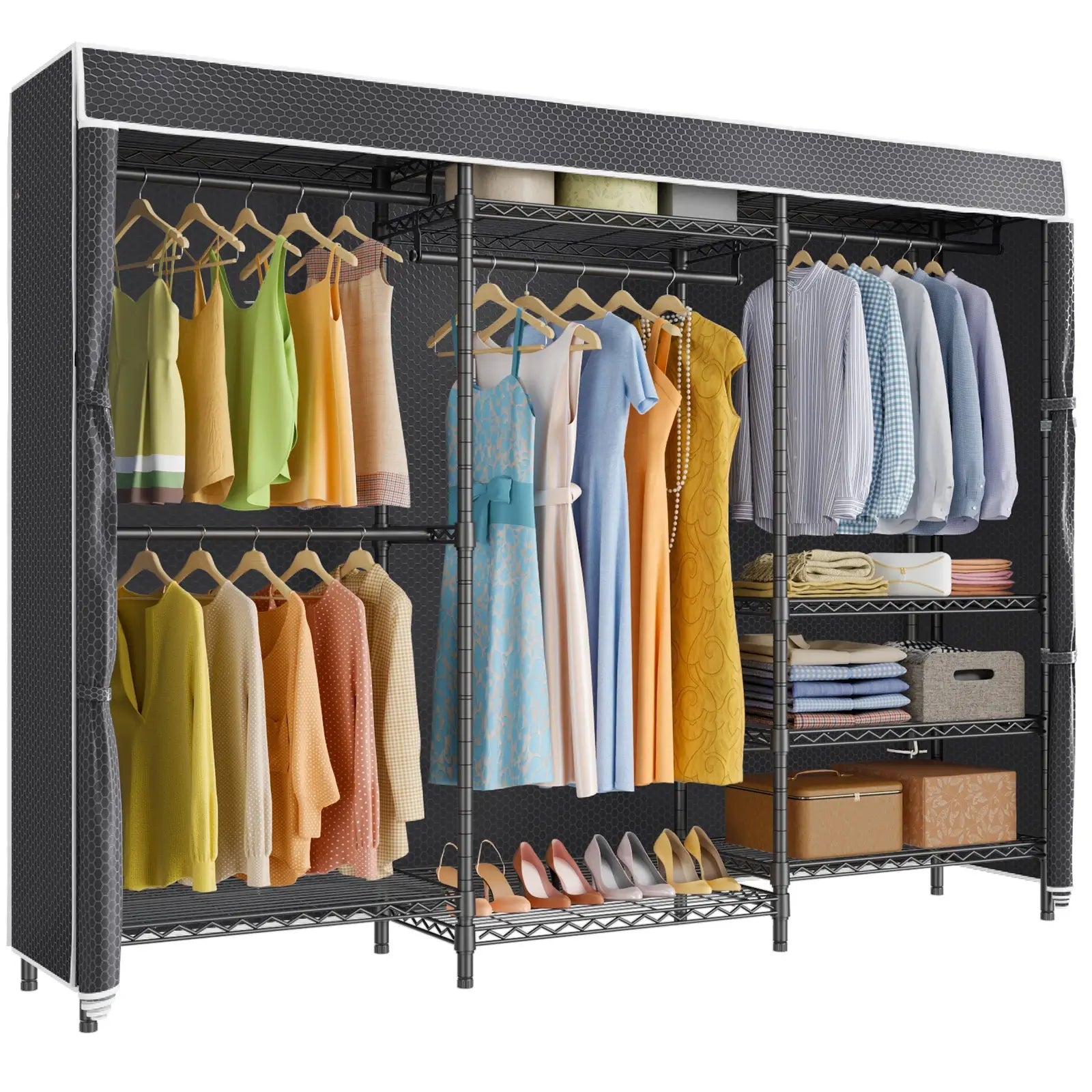 VIPEK V5C Plus Clothes Rack, Black Rack with Black Cover