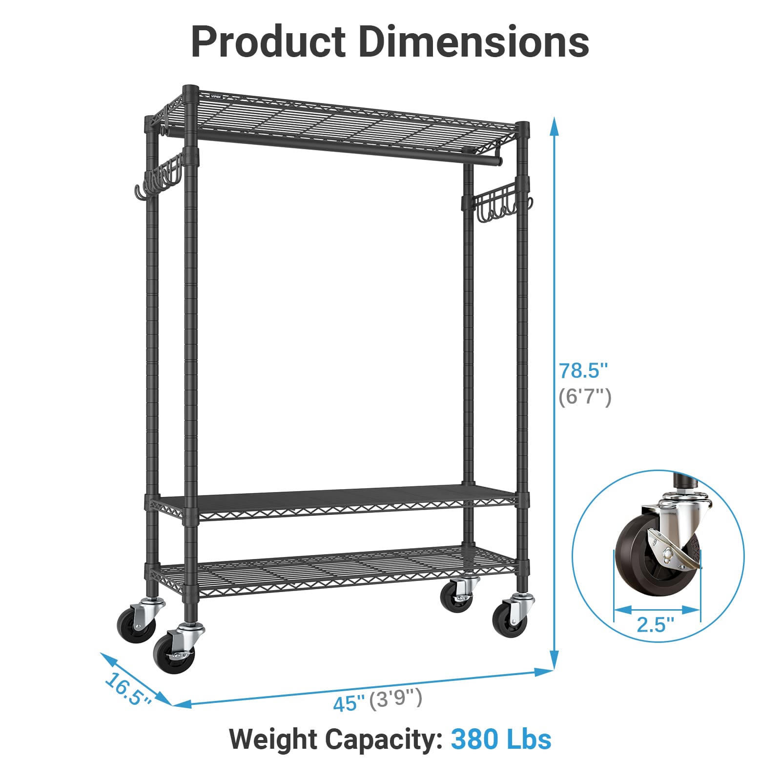 VIPEK R3 Plus Rolling Clothes Rack