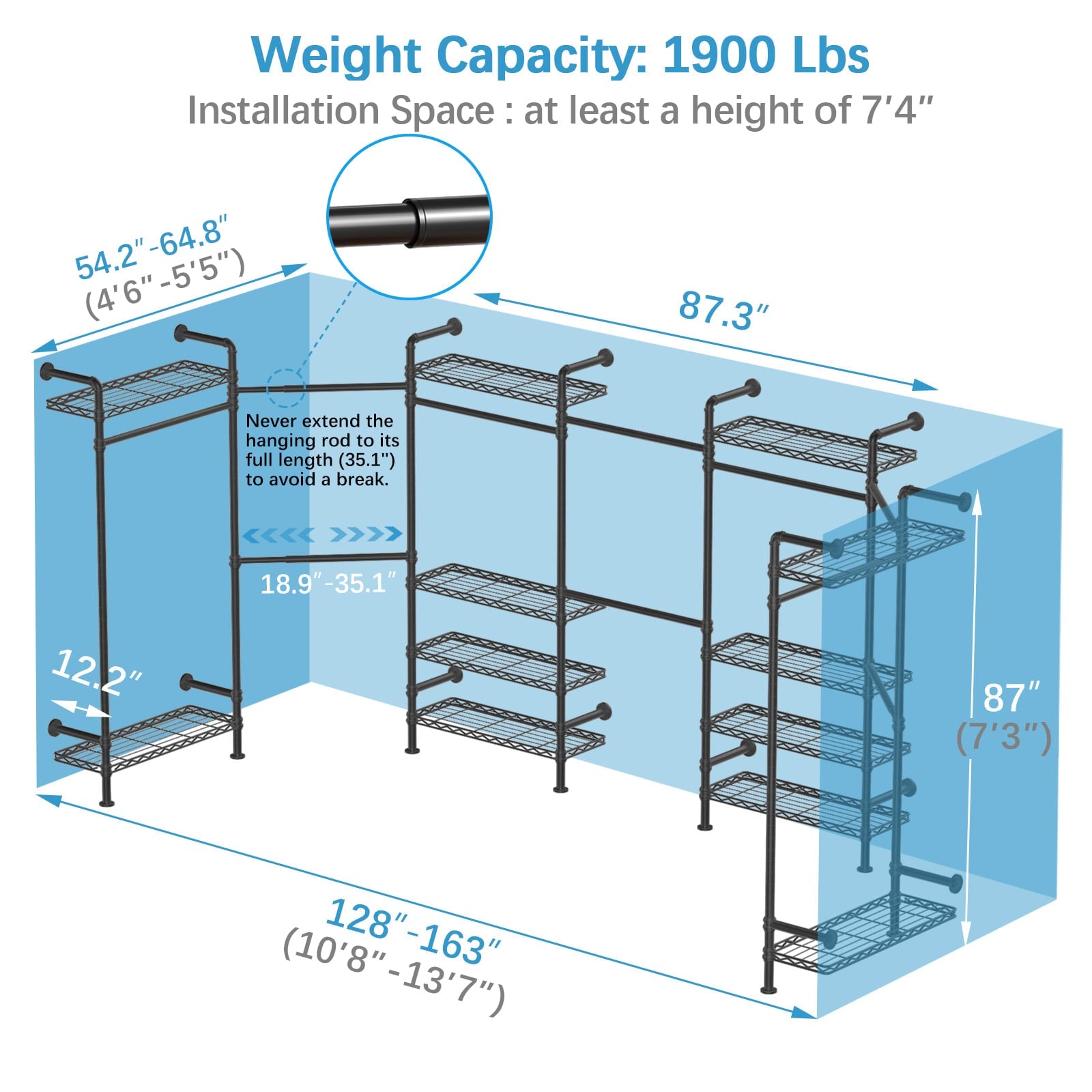 Timate U3 Wall Mounted Expandable Clothes Rack
