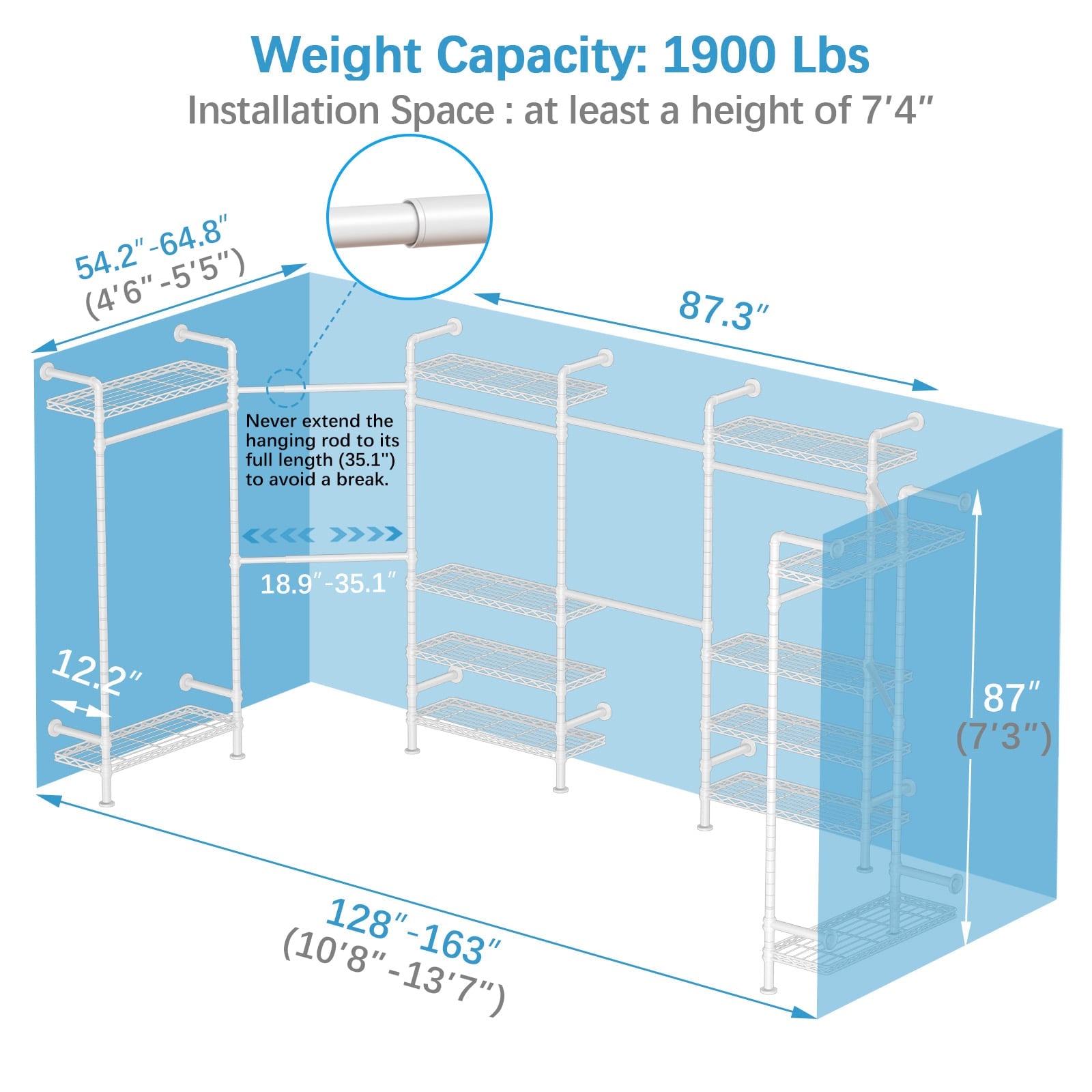 Timate U3 Wall Mounted Expandable Clothes Rack