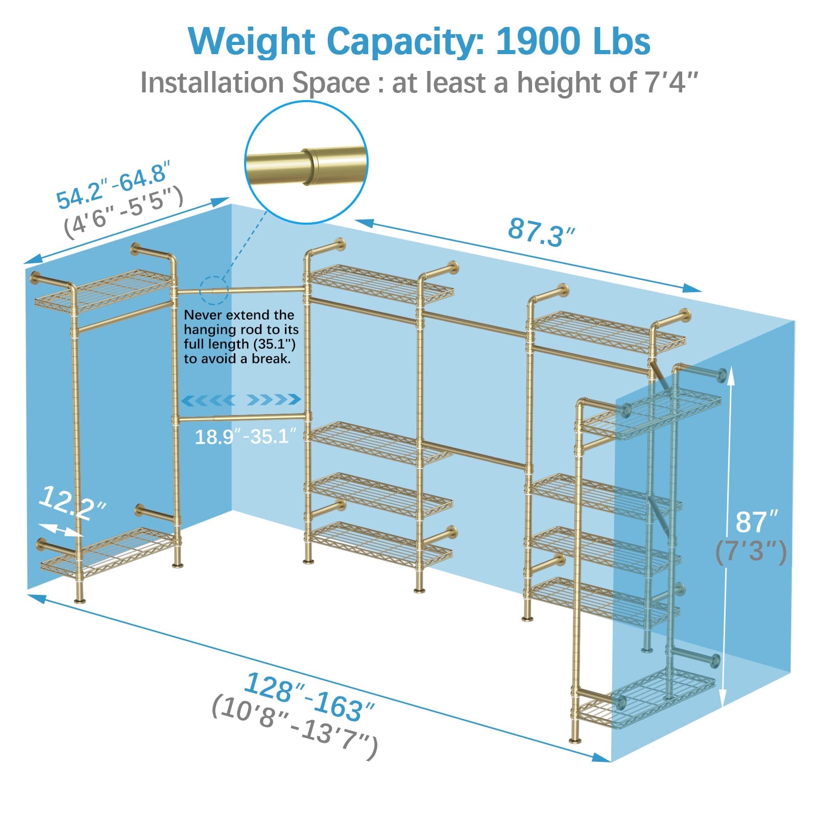 Timate U3 Wall Mounted Expandable Clothes Rack