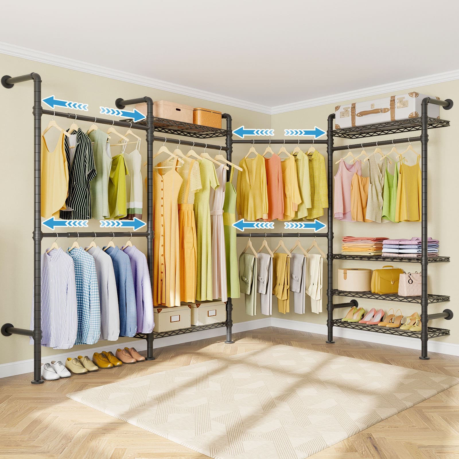 Timate L4 Wall Mounted Expandable Clothes Rack
