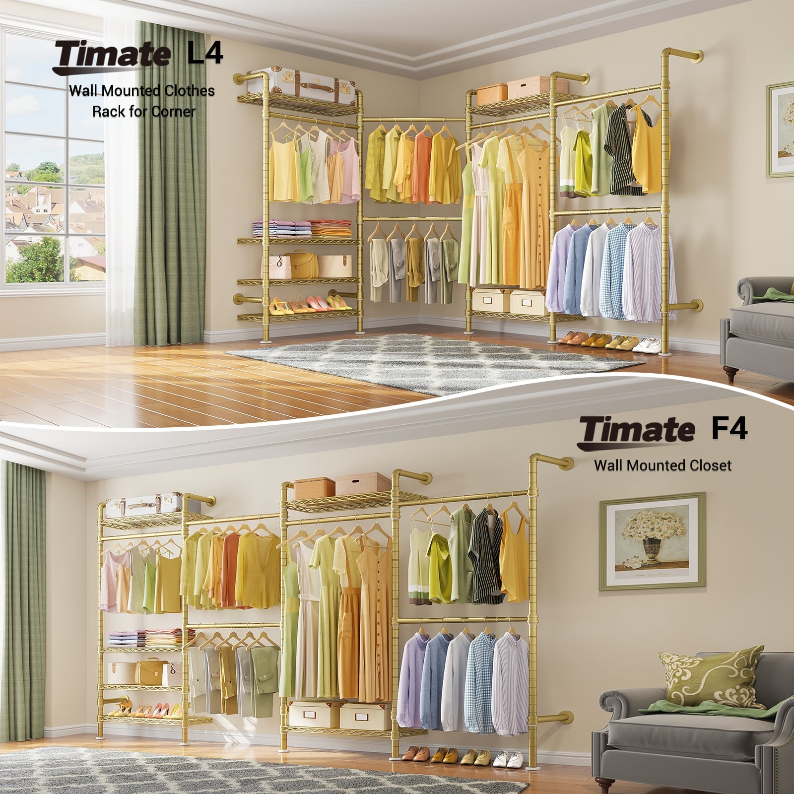 Timate L4 Wall Mounted Expandable Clothes Rack