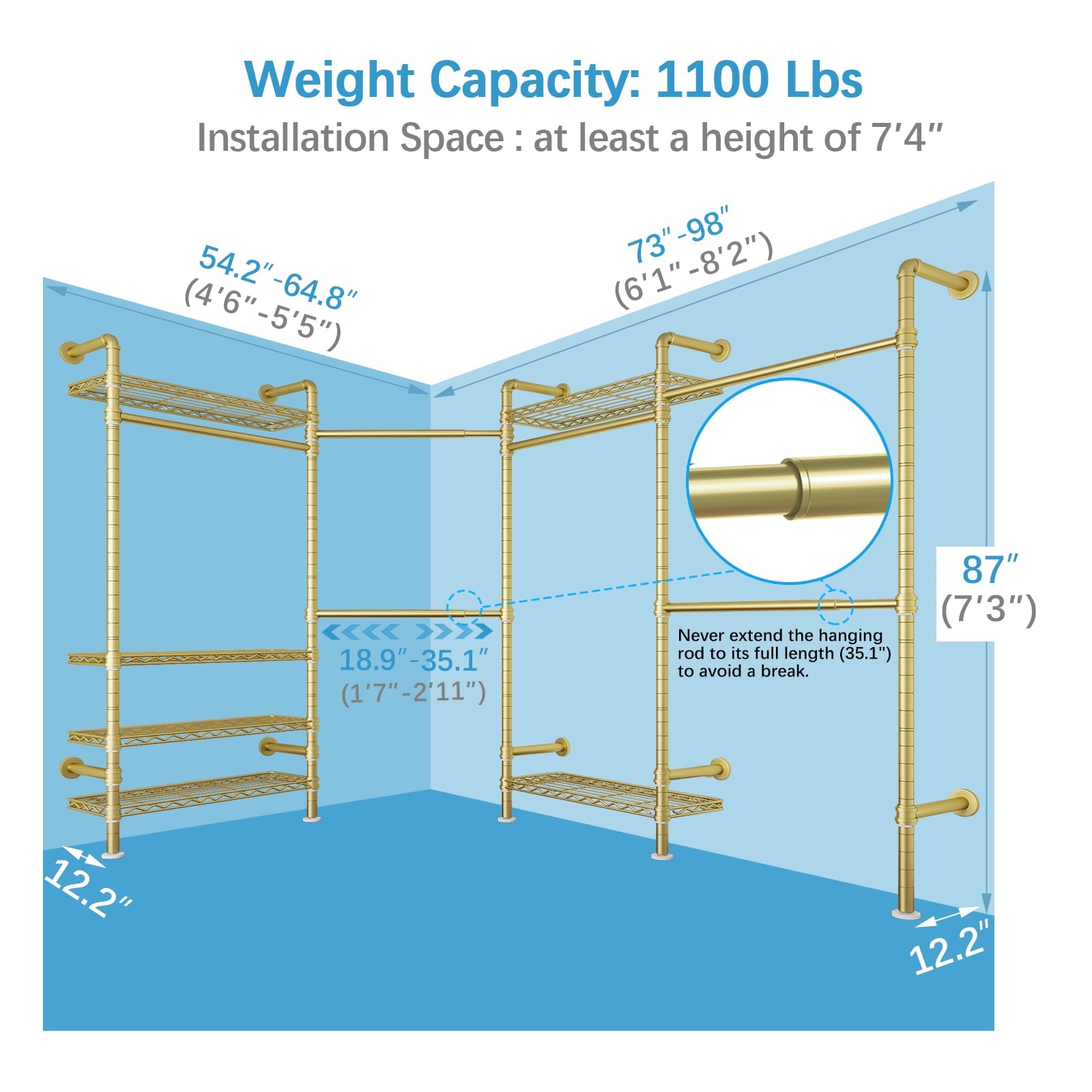 Timate L4 Wall Mounted Expandable Clothes Rack