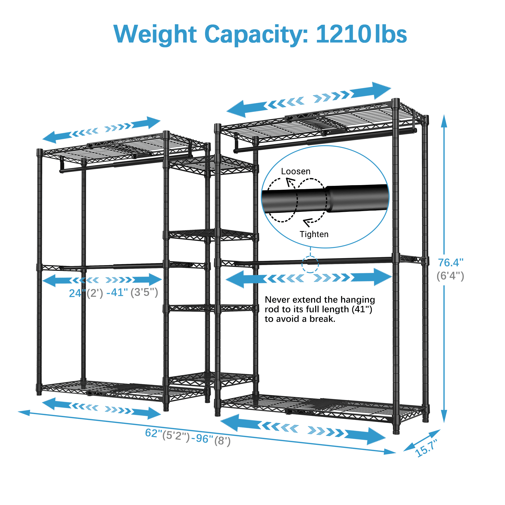VIPEK X3 Expandable Clothes Rack