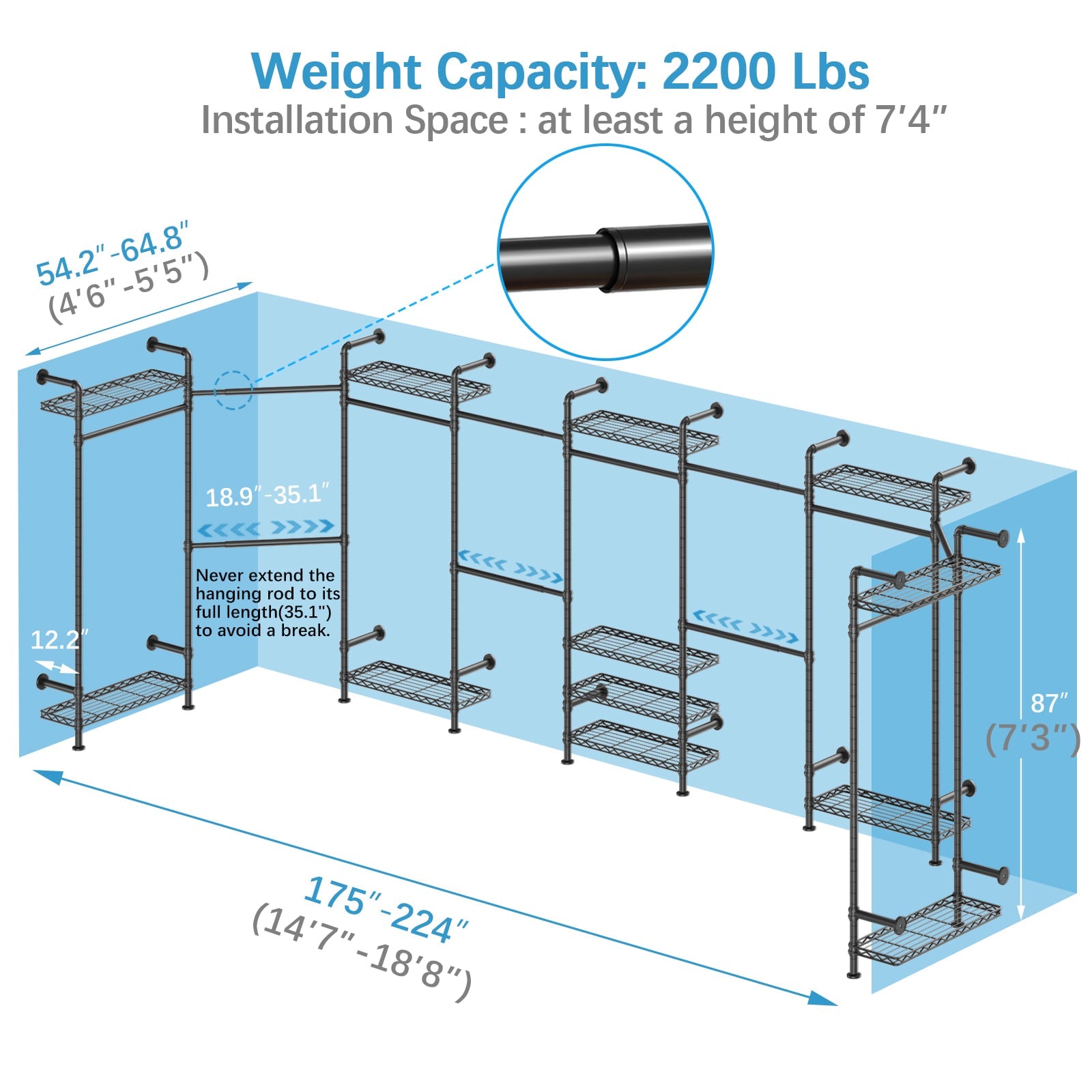 Timate U4 Wall Mounted Expandable Clothes Rack
