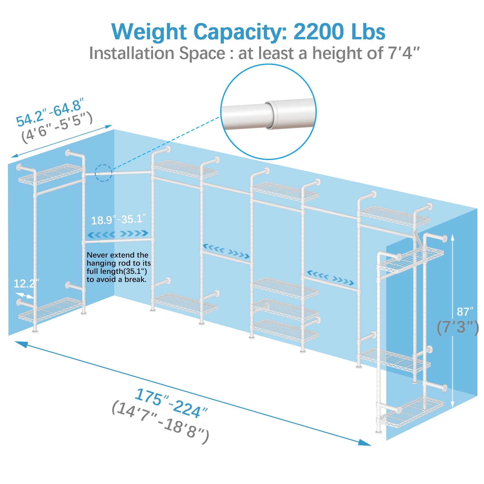 Timate U4 Wall Mounted Expandable Clothes Rack