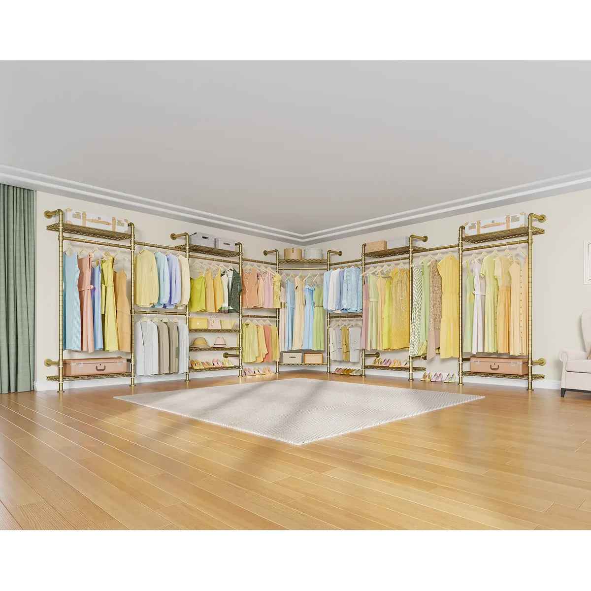 Timate U4 Wall Mounted Expandable Clothes Rack, Gold