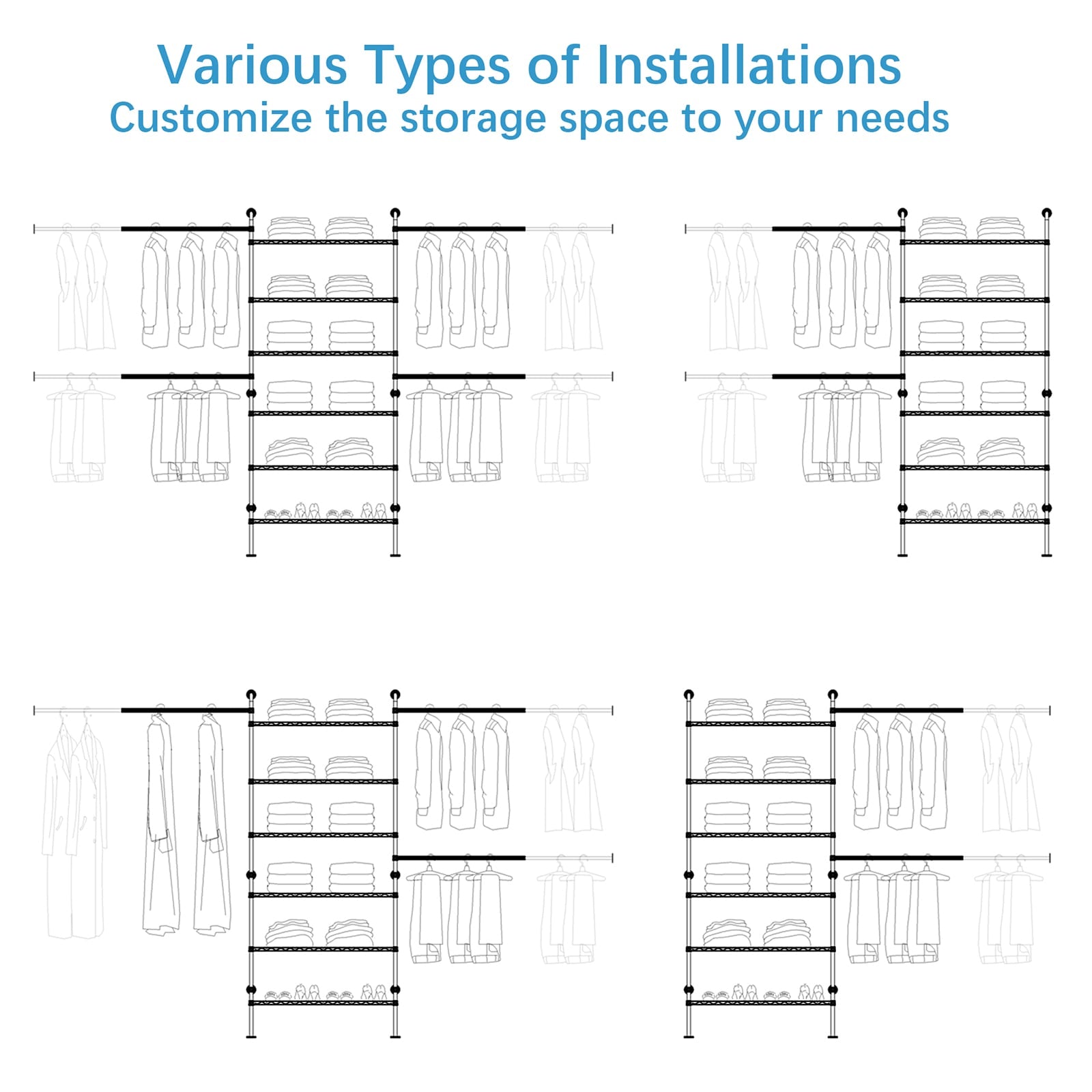 Timate P3 Wall Mounted Expandable Clothes Rack