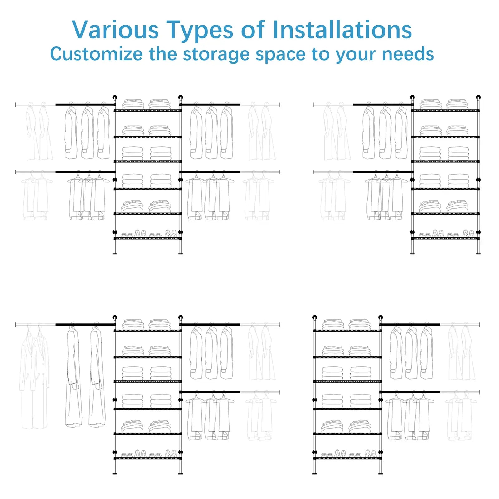 Timate S3X Wall Mounted Expandable Clothes Rack