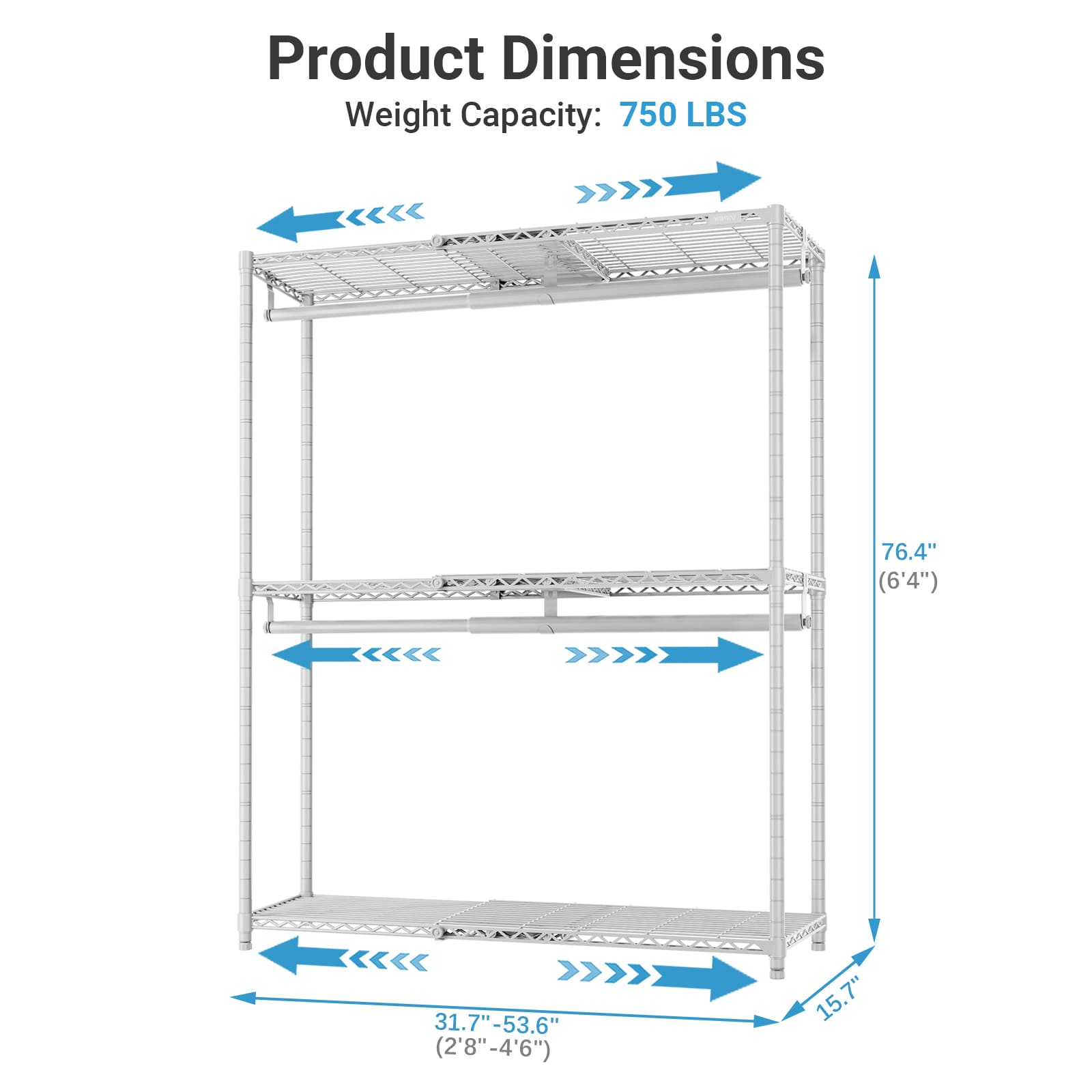 VIPEK X1 Plus Expandable Clothes Rack - White