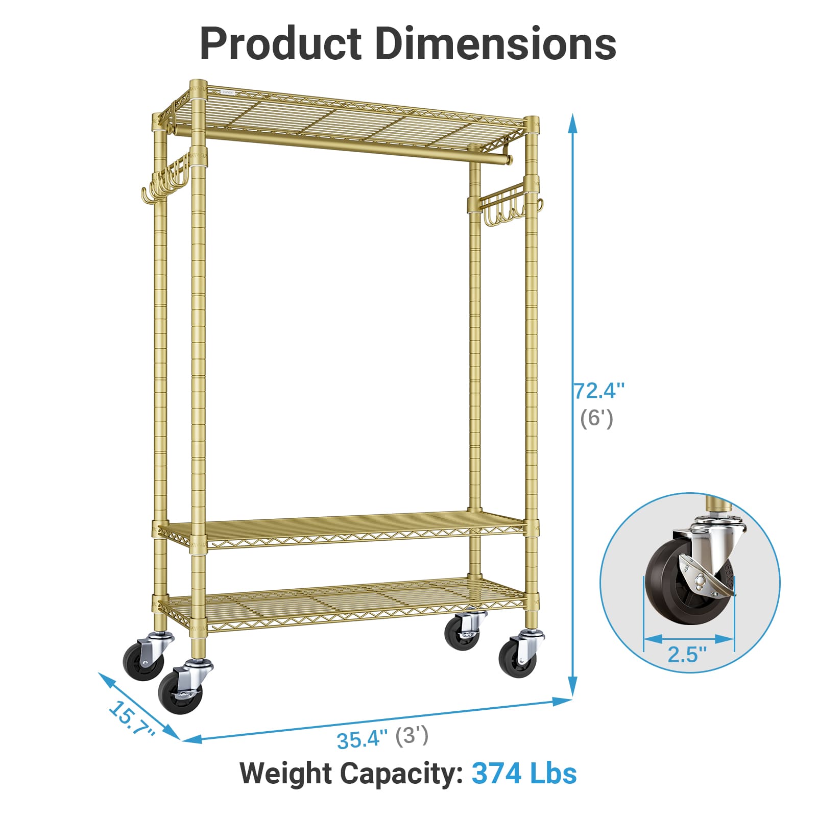 VIPEK R3 Rolling Clothes Rack