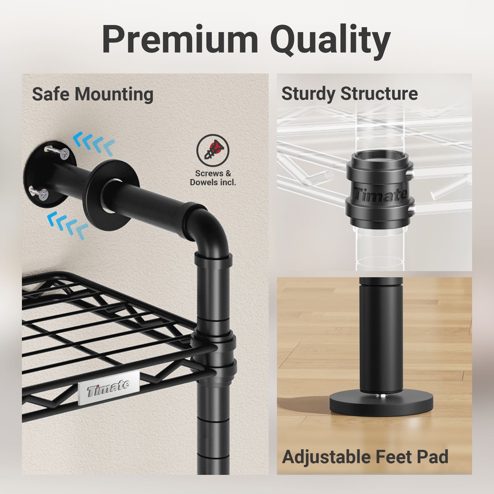 Timate U5 Wall Mounted Expandable Clothes Rack