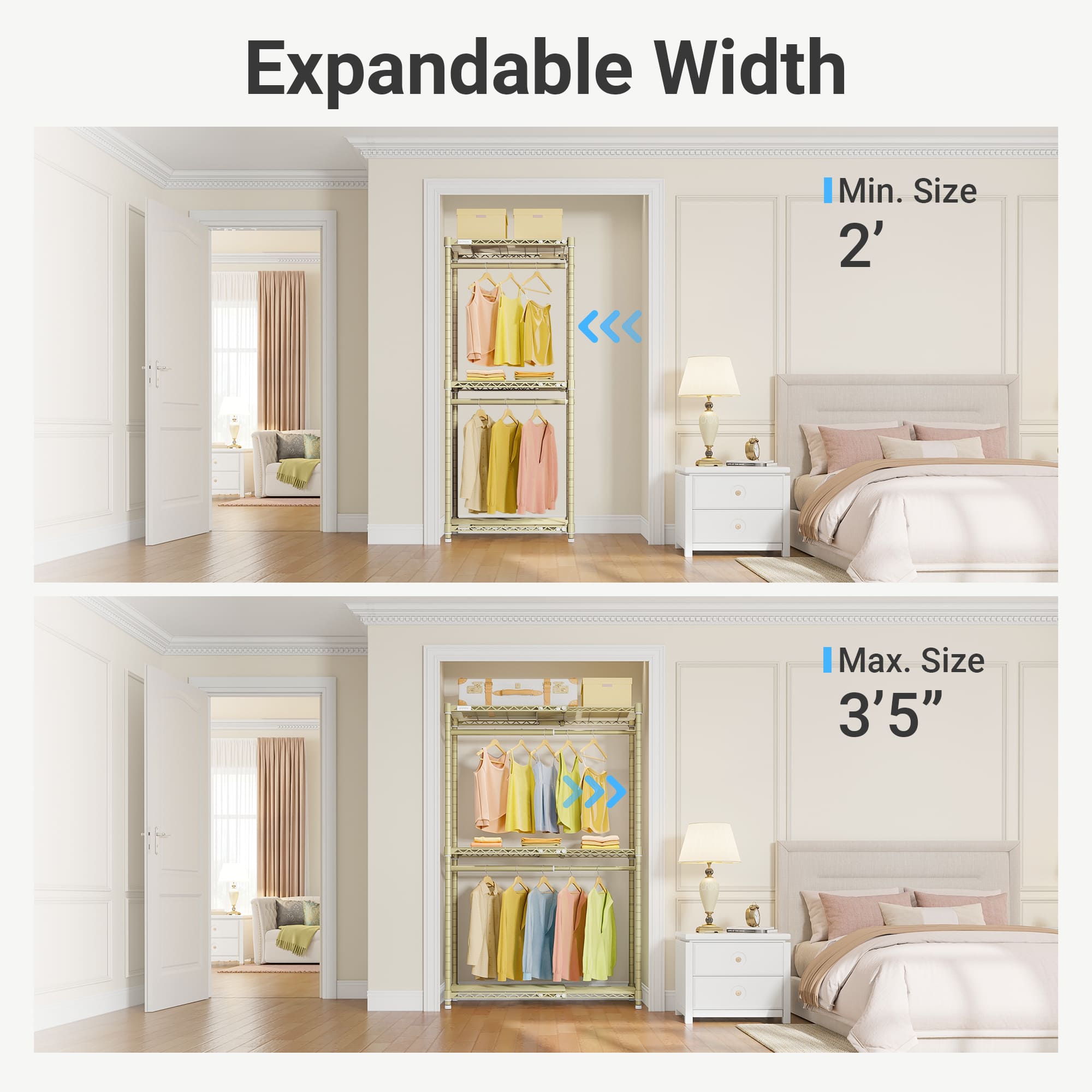 VIPEK X1 Expandable Clothes Rack - Gold