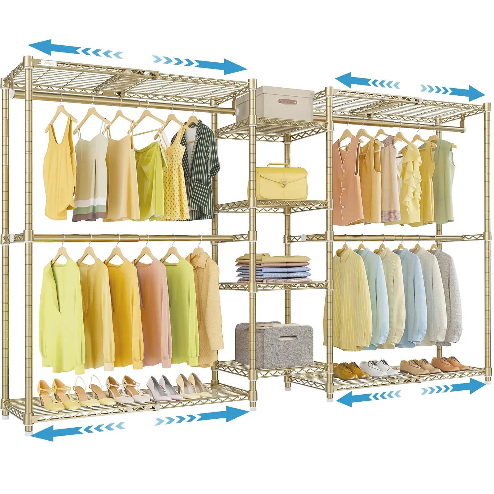 VIPEK X3 Expandable Clothes Rack, Gold