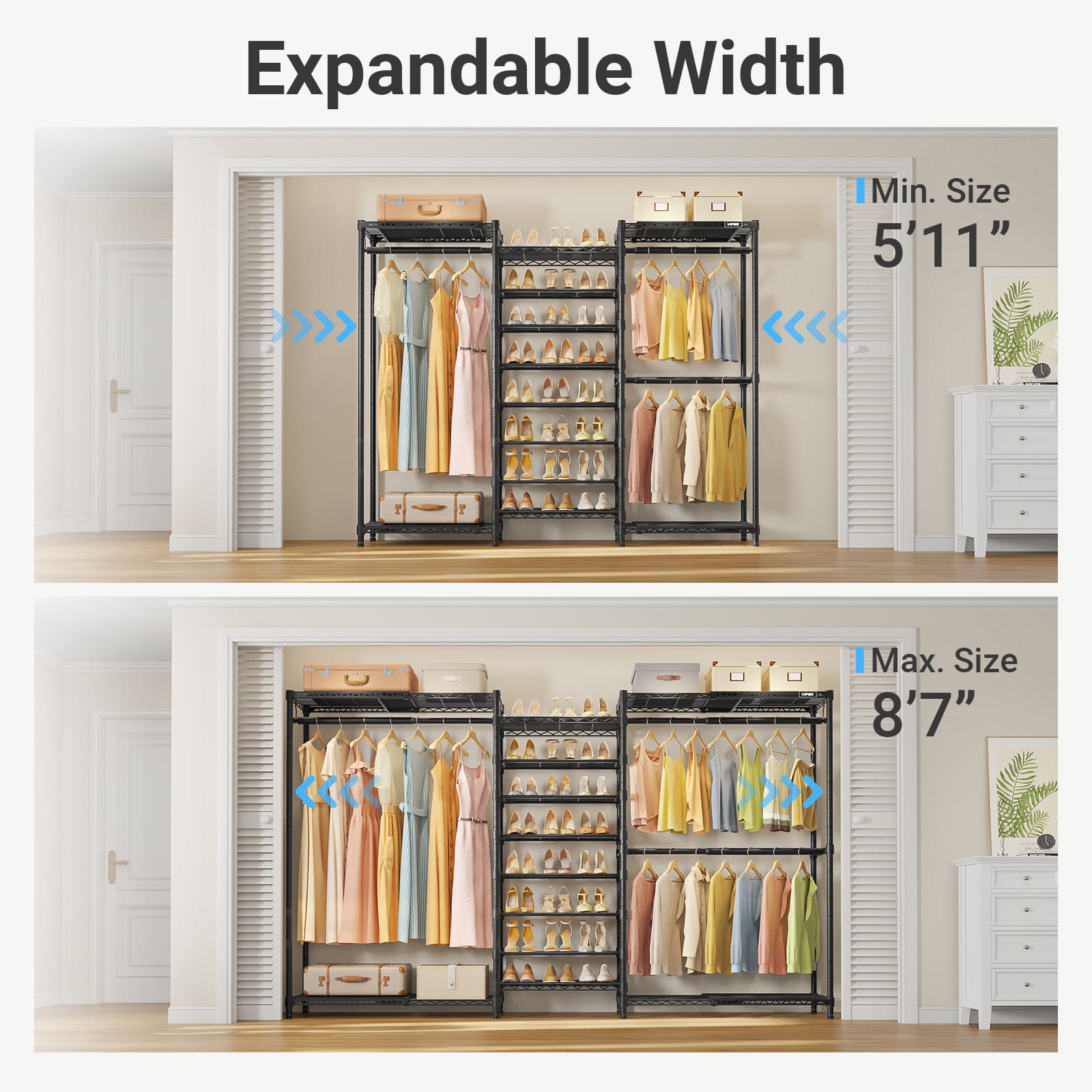 VIPEK S3X Expandable Clothes Rack with Shoe Storage