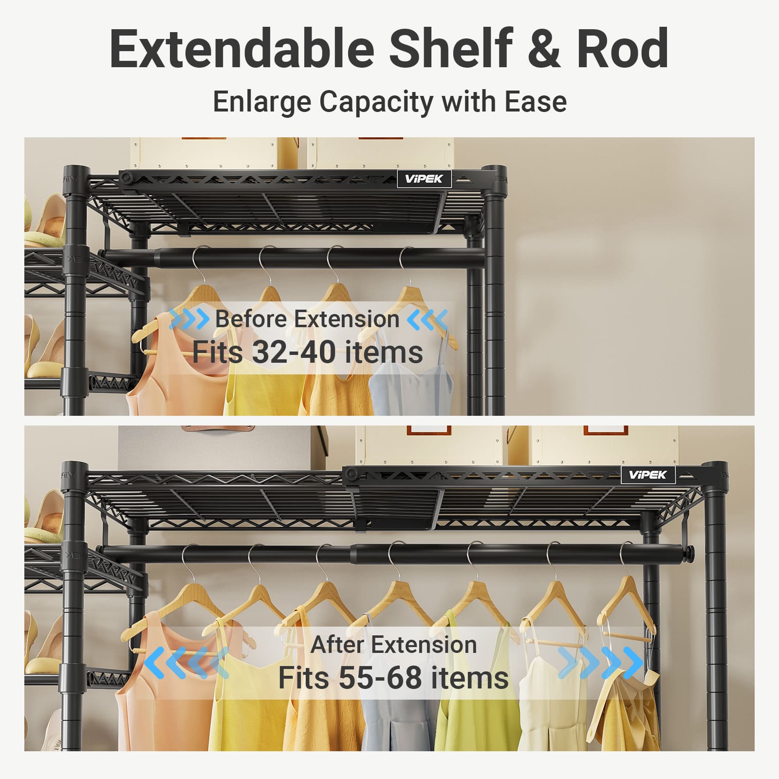 VIPEK S3X Expandable Clothes Rack with Shoe Storage