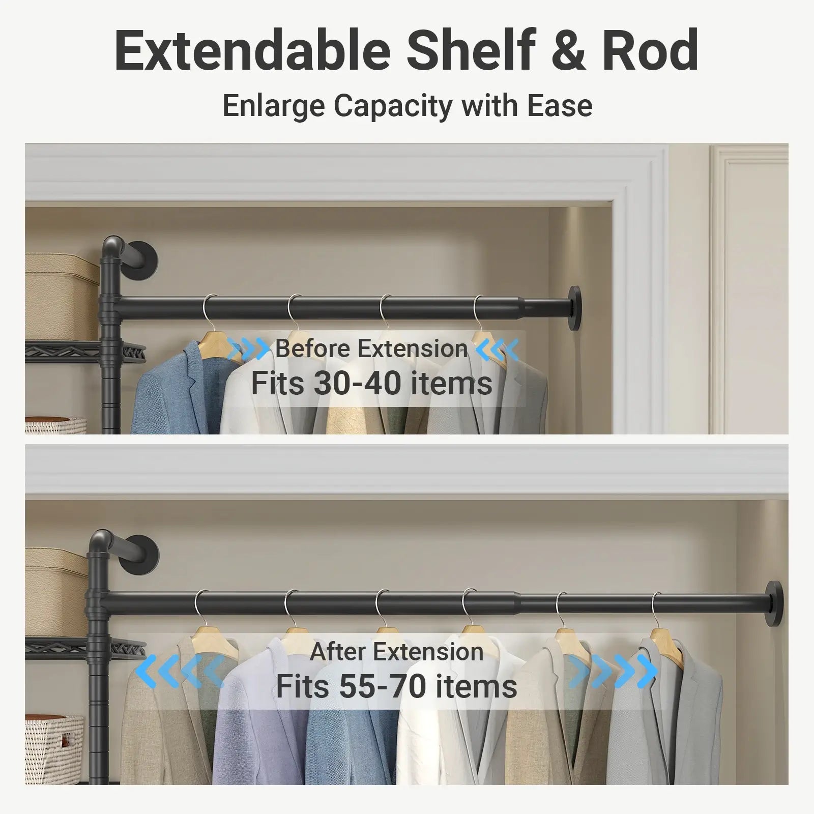 Timate S3X Wall Mounted Expandable Clothes Rack