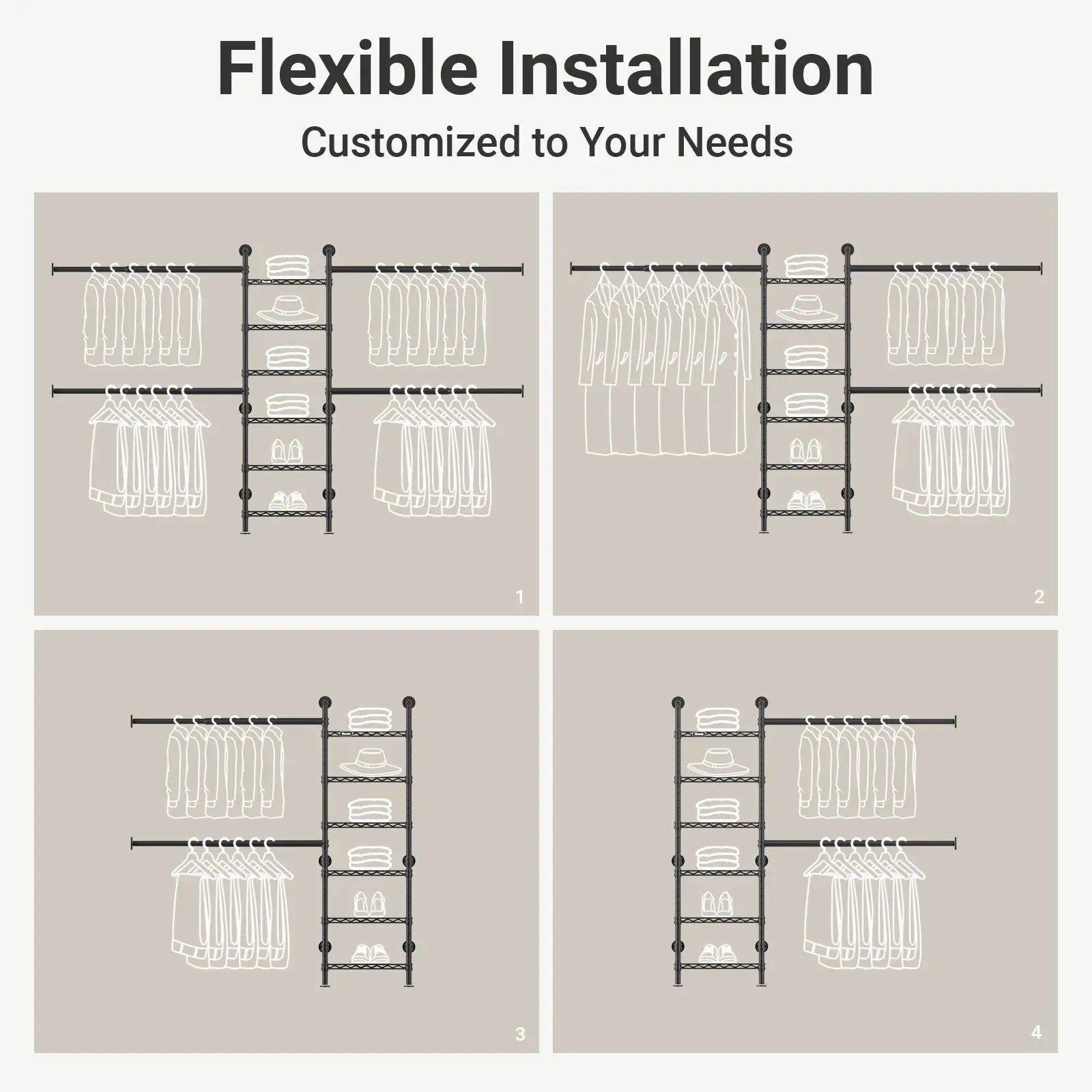 Timate S3X Wall Mounted Expandable Clothes Rack
