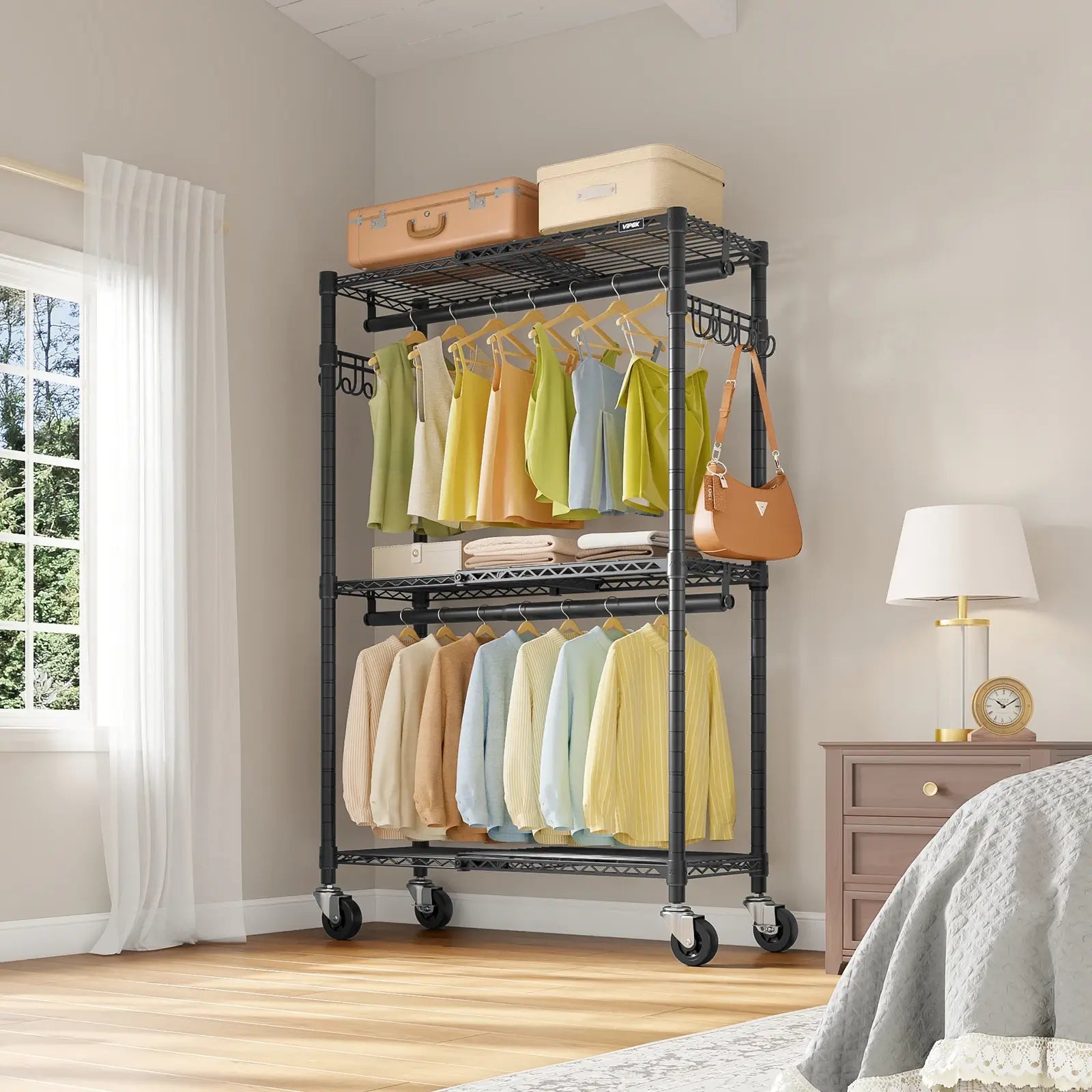 VIPEK R2X Expandable Rolling Clothes Rack