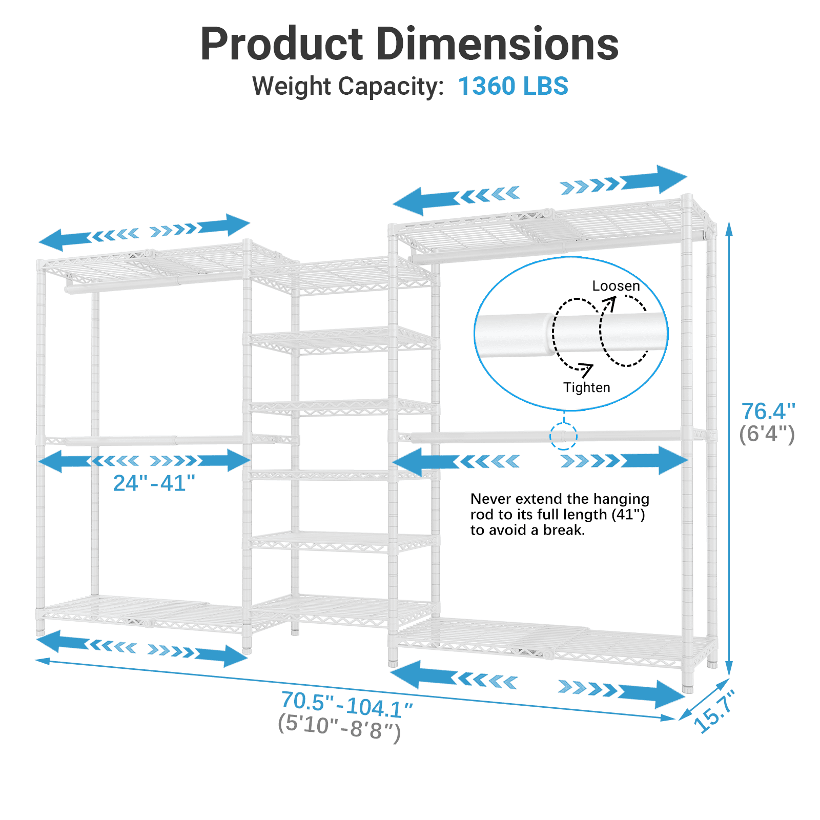 VIPEK X3 Expandable Clothes Rack
