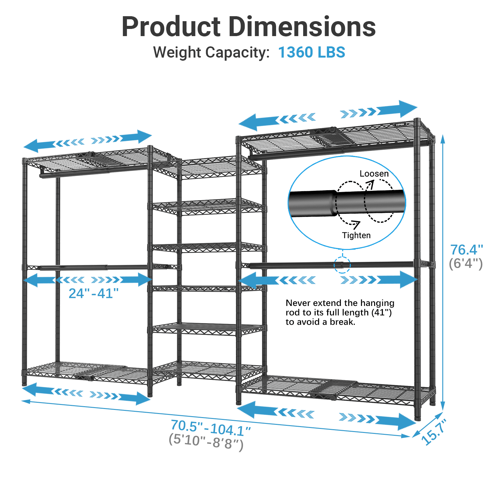 VIPEK X3 Expandable Clothes Rack