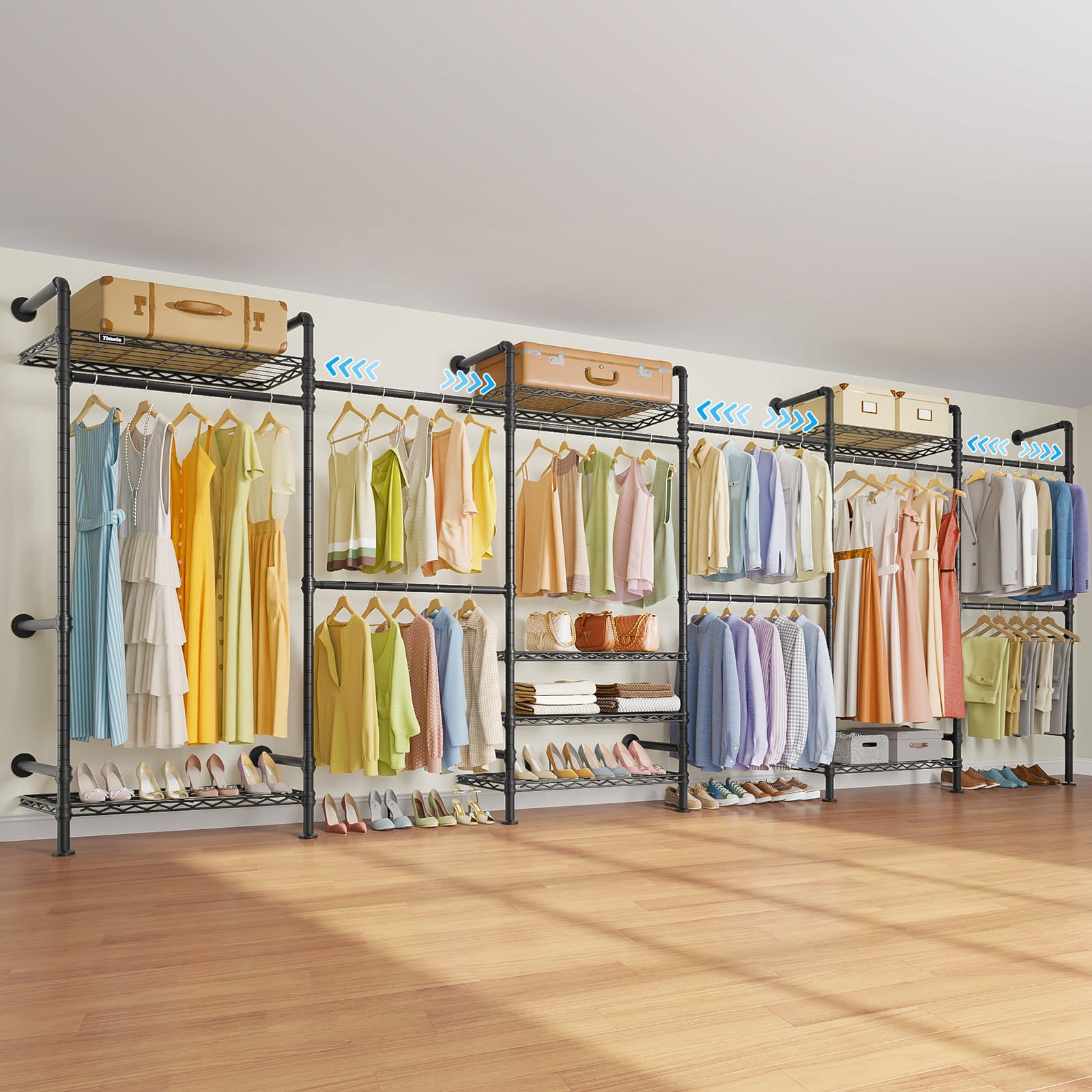 Timate F6 Wall Mounted Expandable Clothes Rack