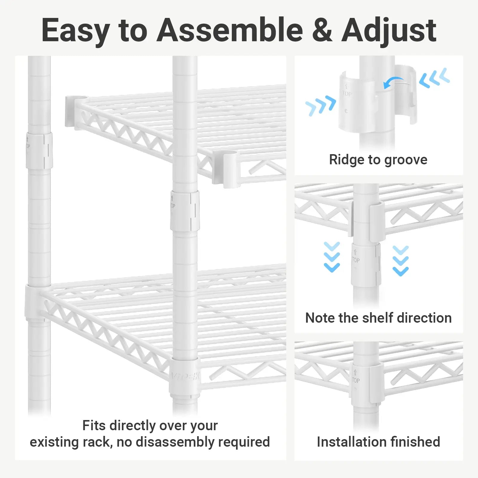 VIPEK Expandable Shelf for X1, X2, X20, X3, X3 Plus, X4, X5 Clothes Rack - White