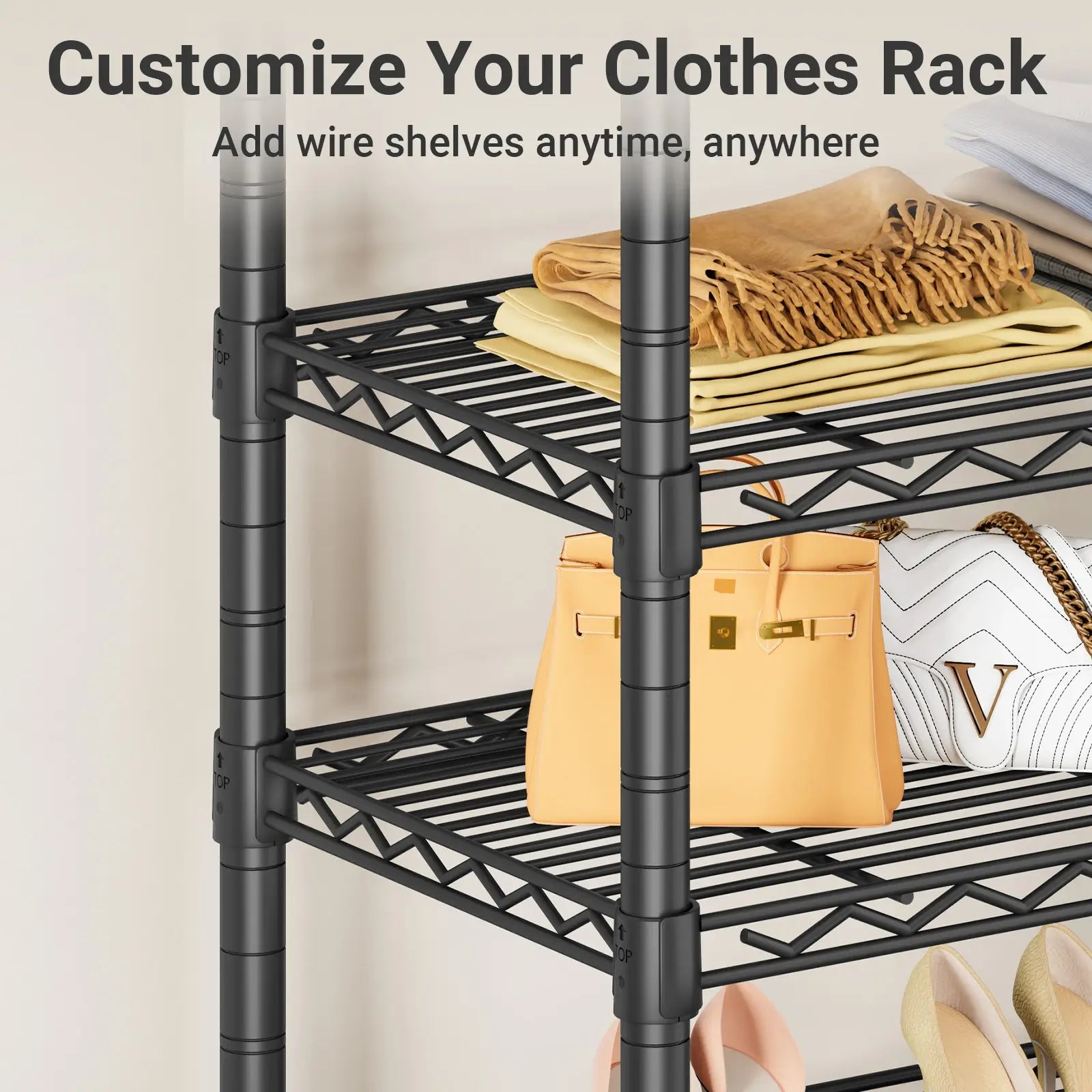 VIPEK 15.7" x 15.7" Shelf for V2, V6, V6 Plus, V6 X, V50, X2, X3, X5, X20, X30 Clothes Rack Clothes Rack, 2Pack - Black