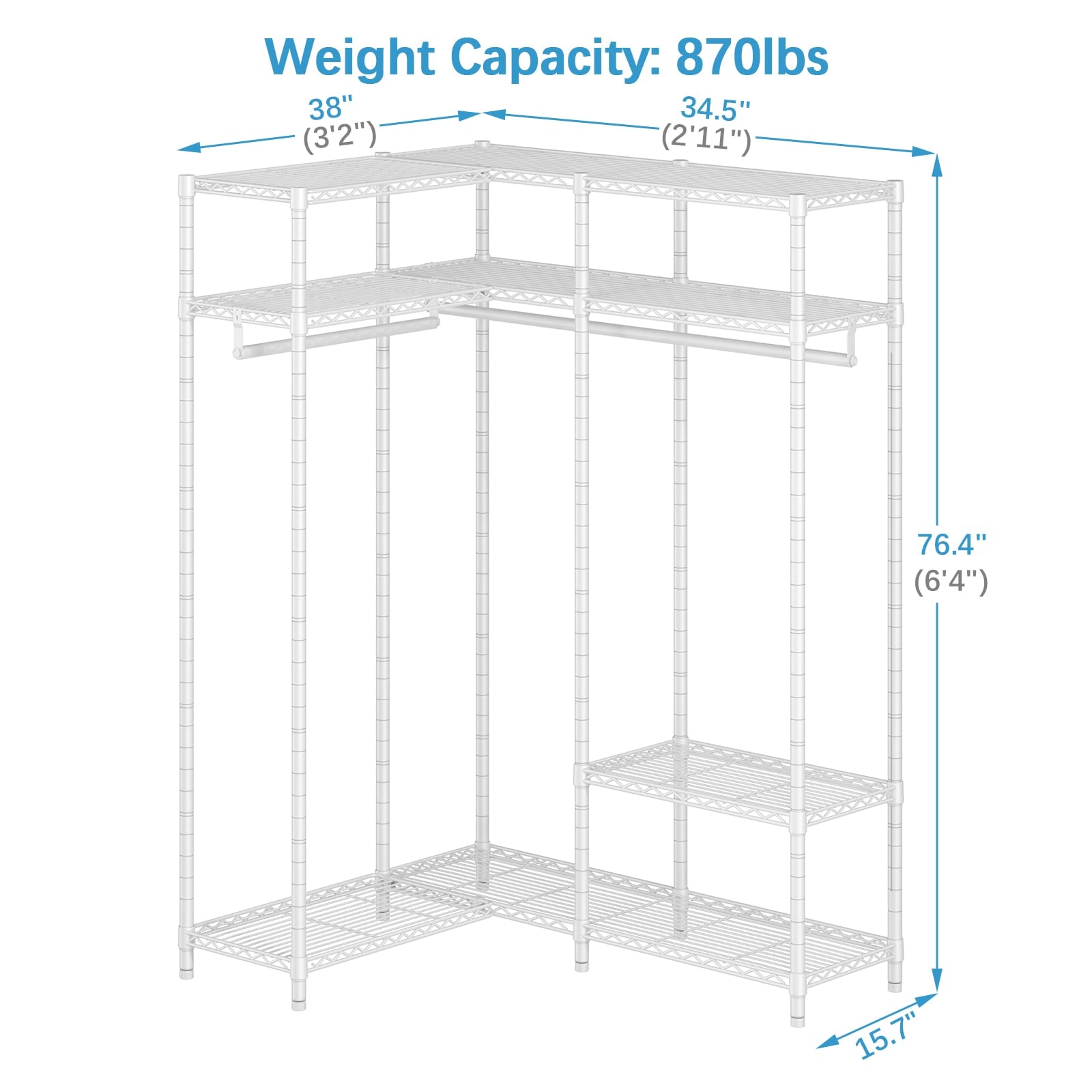 VIPEK L30 Corner Garment Rack