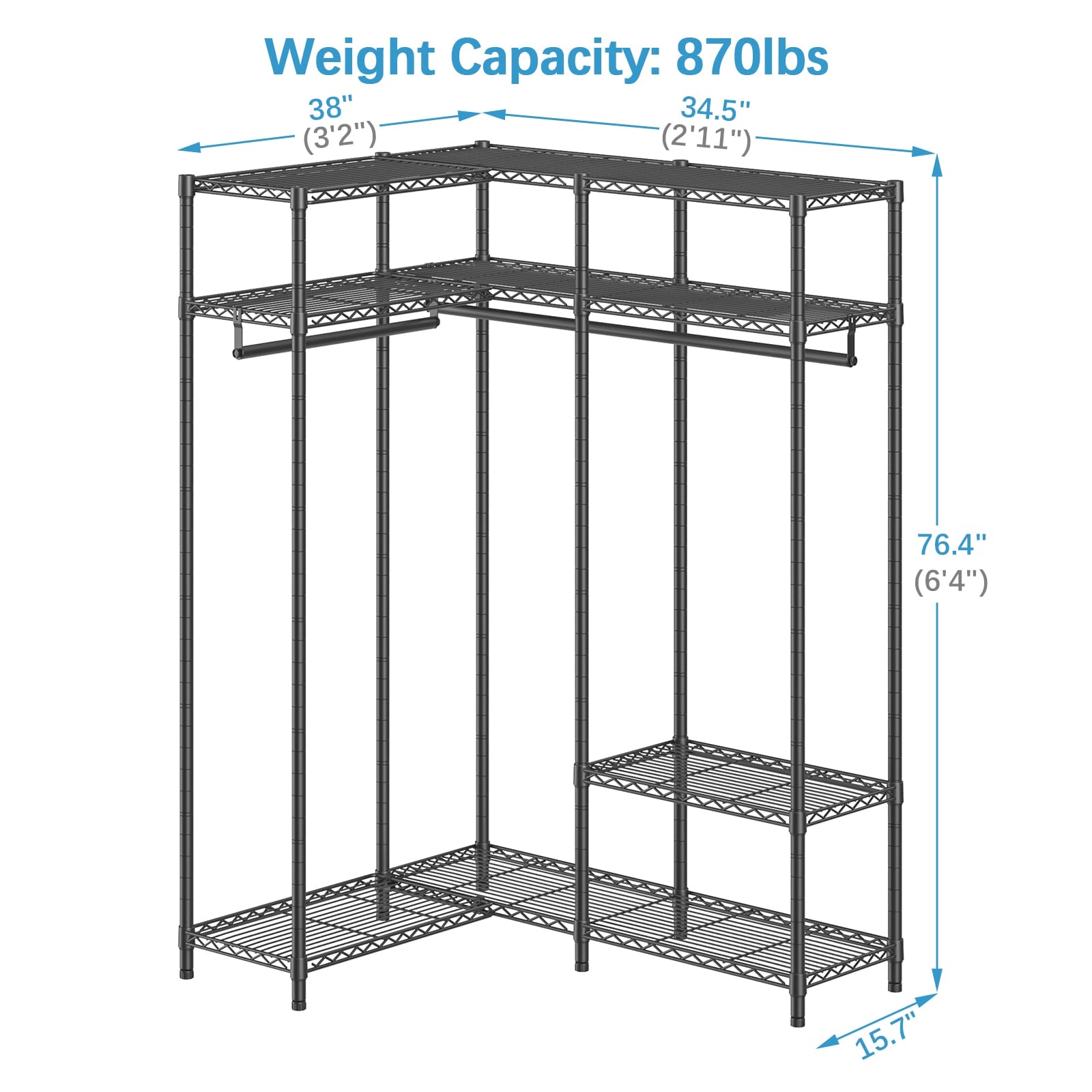VIPEK L30 Corner Garment Rack