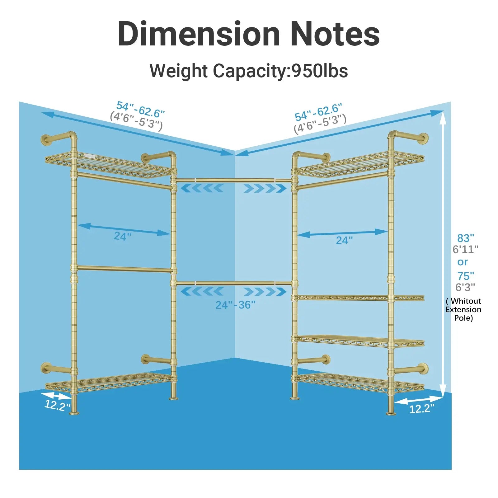 Timate L3 Wall Mounted Expandable Clothes Rack