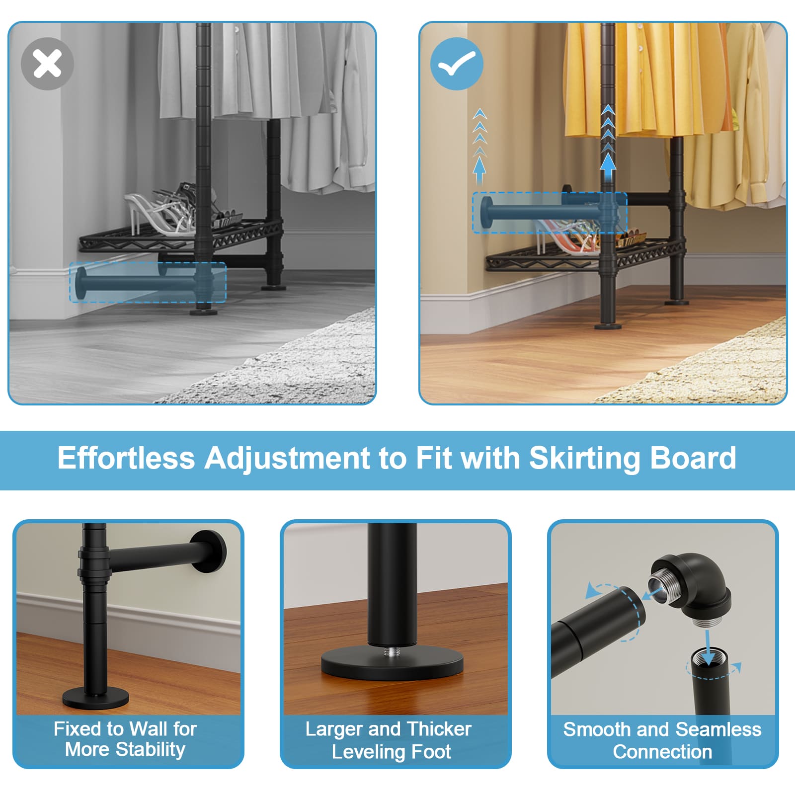 Timate L4 Wall Mounted Expandable Clothes Rack