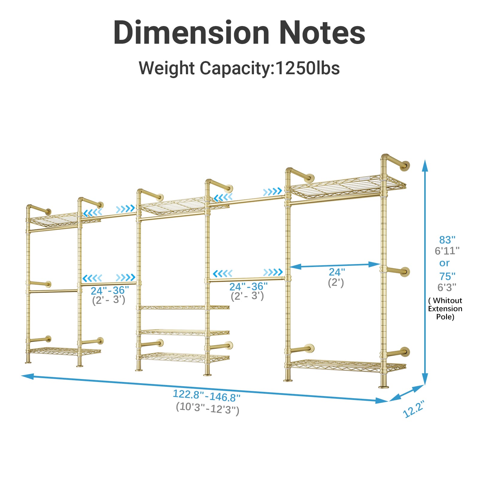 Timate F5 Wall Mounted Expandable Clothes Rack