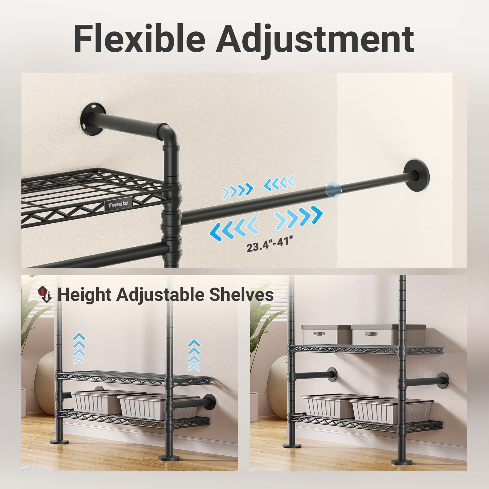 Timate P3 Wall Mounted Expandable Clothes Rack