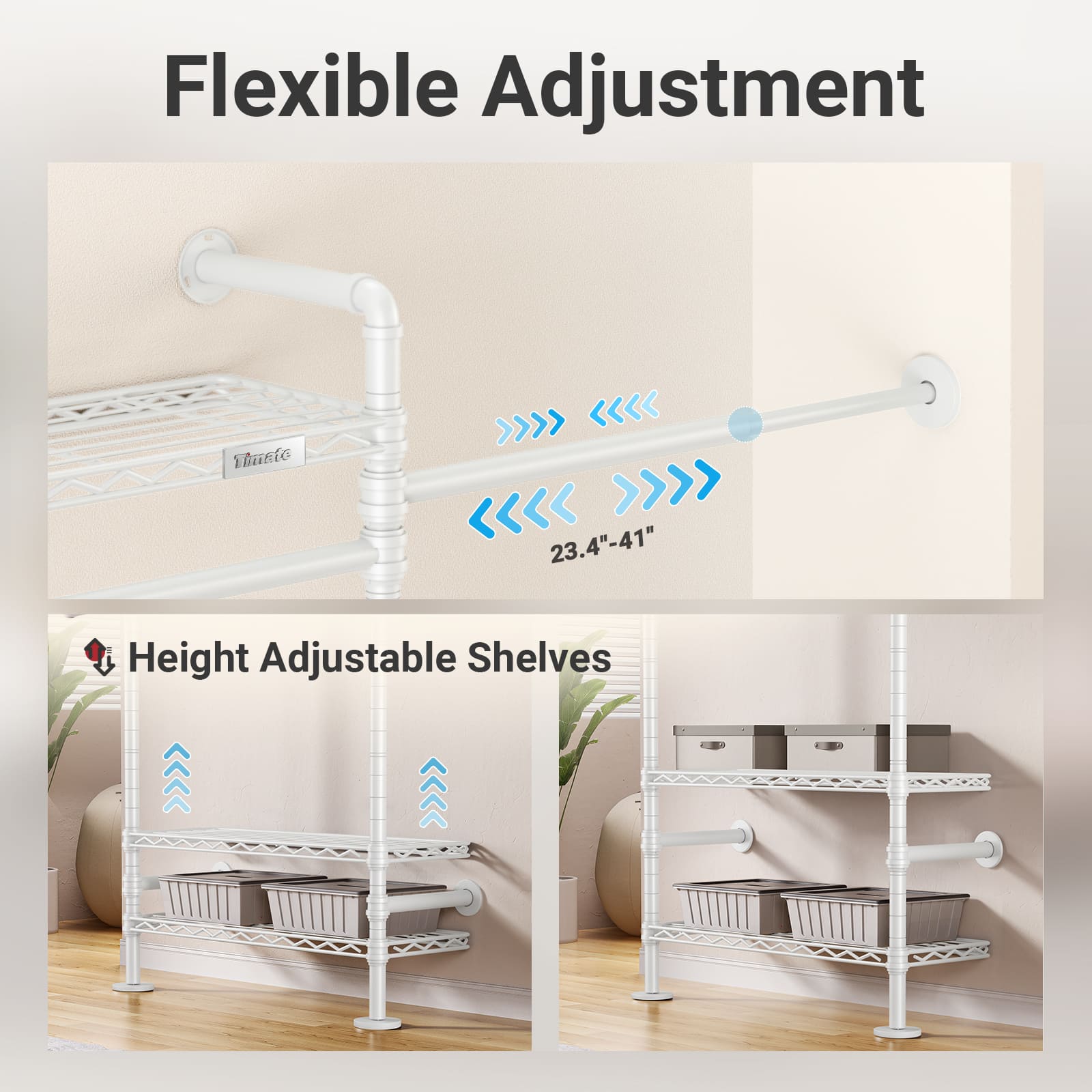 Timate P3 Wall Mounted Expandable Clothes Rack
