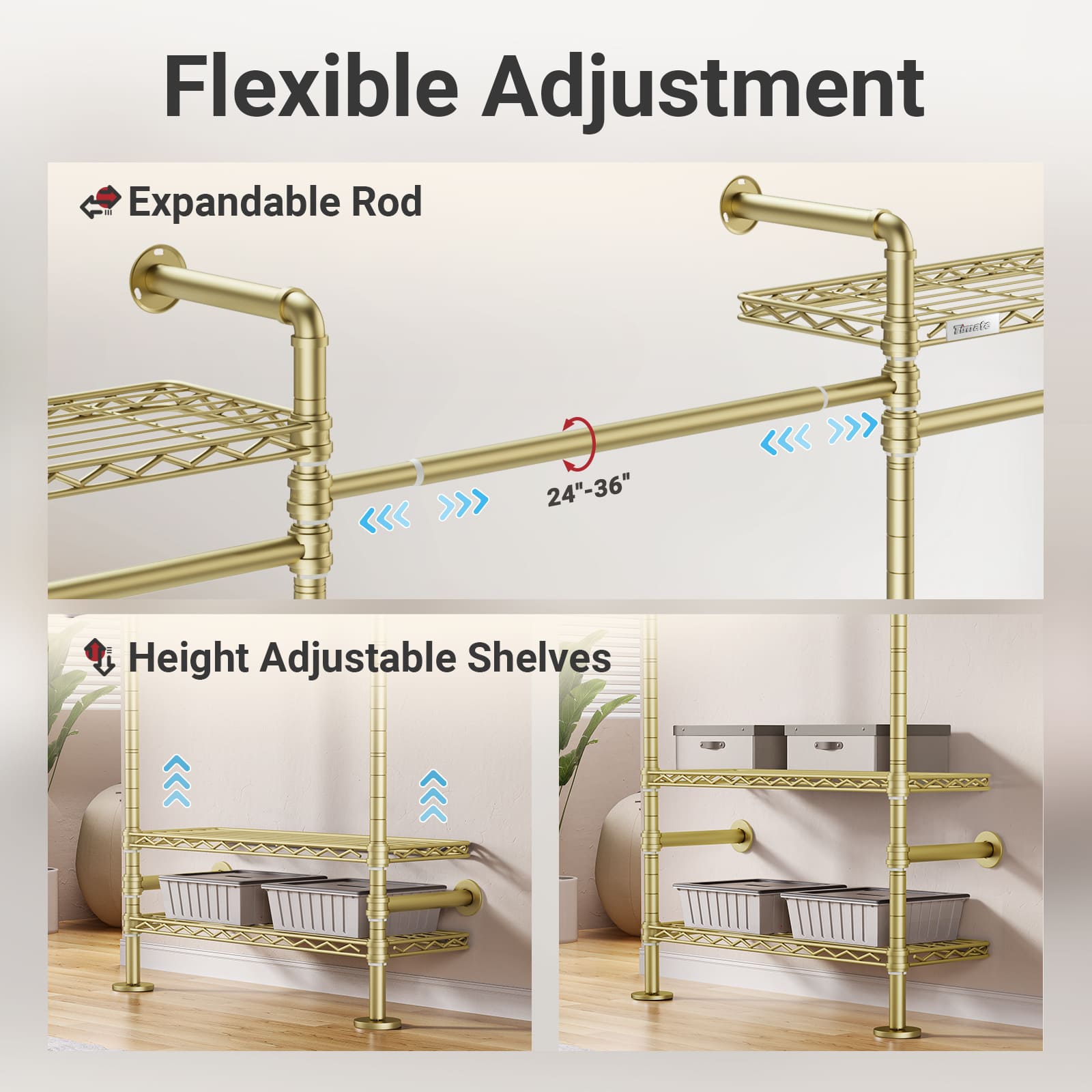 Timate L4 Wall Mounted Expandable Clothes Rack