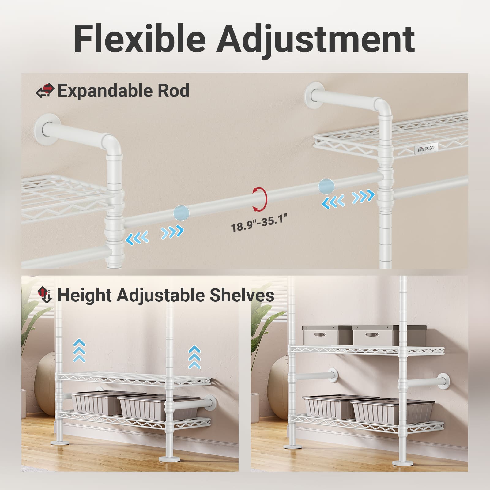 Timate L4 Wall Mounted Expandable Clothes Rack