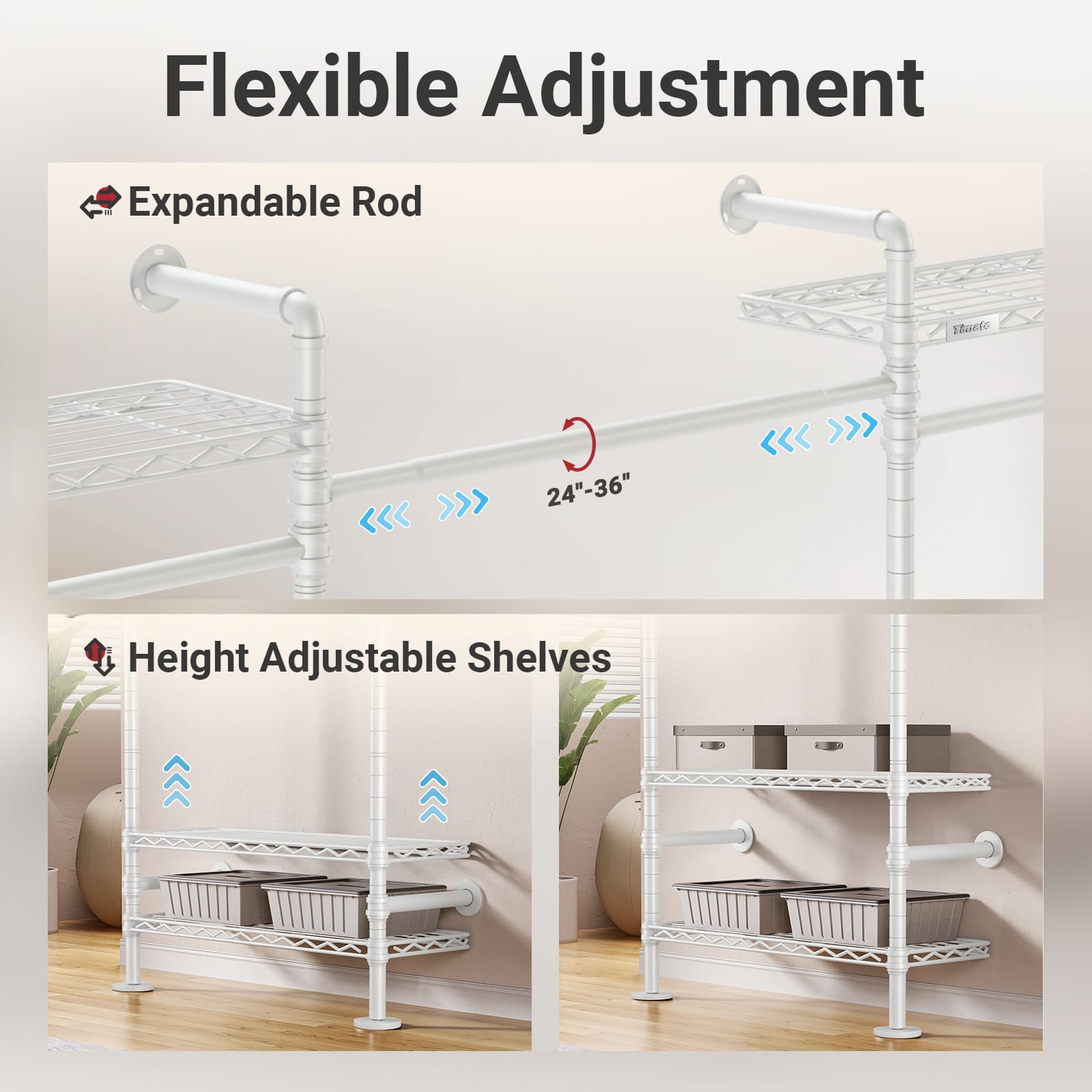Timate L4 Wall Mounted Expandable Clothes Rack